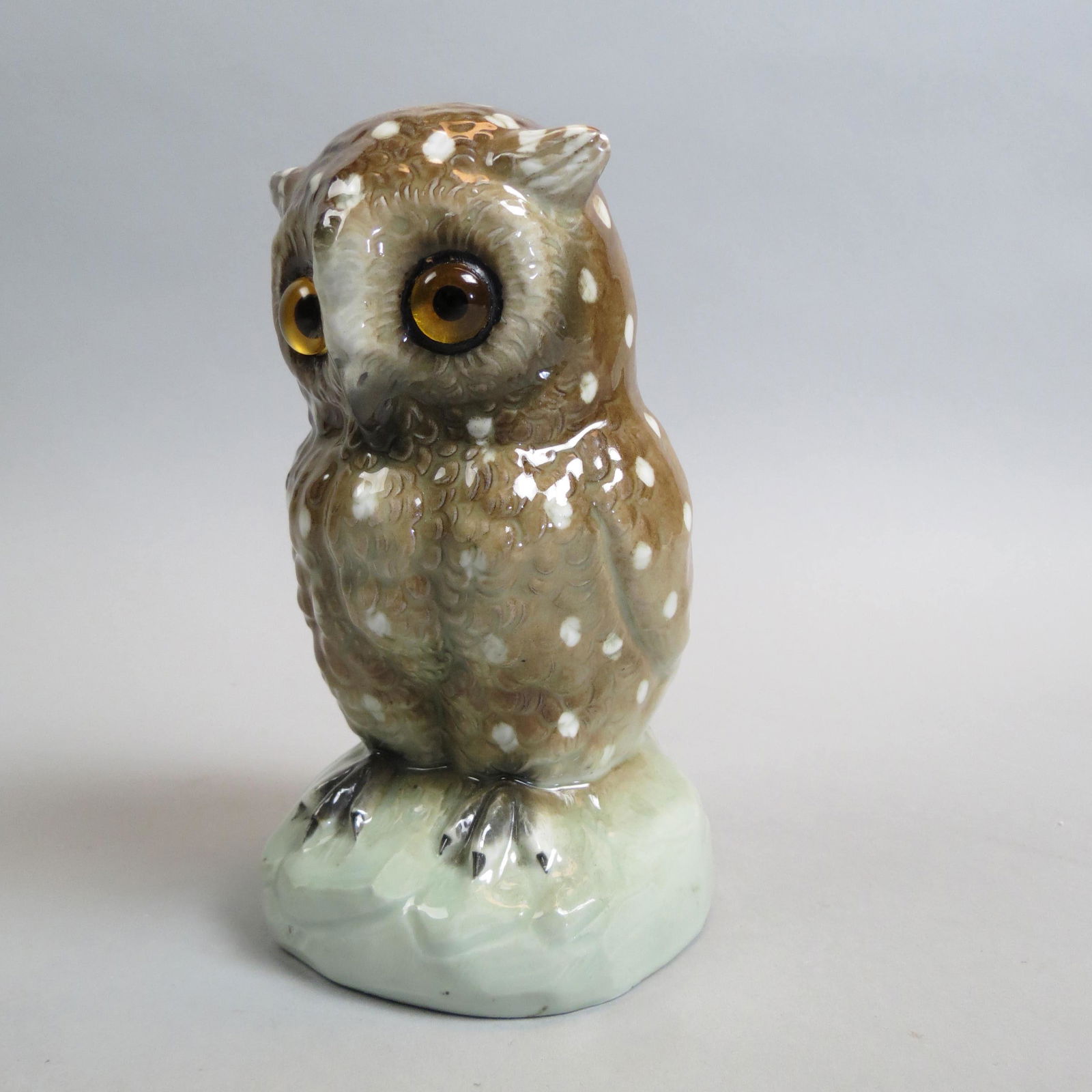 German Porcelain Figural Owl Lamp, (1 of 5)
