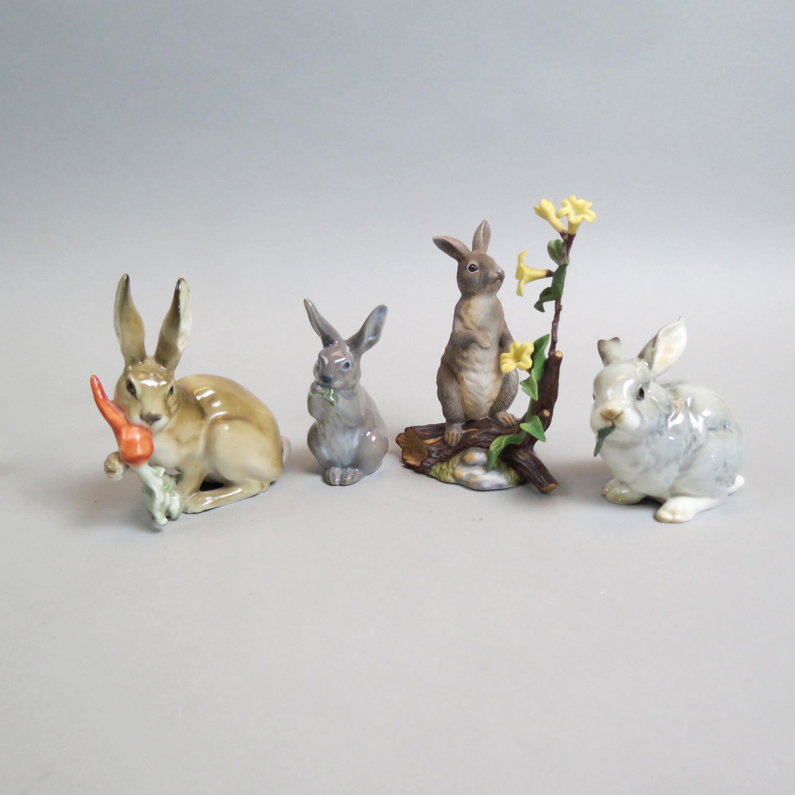4 Porcelain Figurines of Rabbits, (1 of 7)