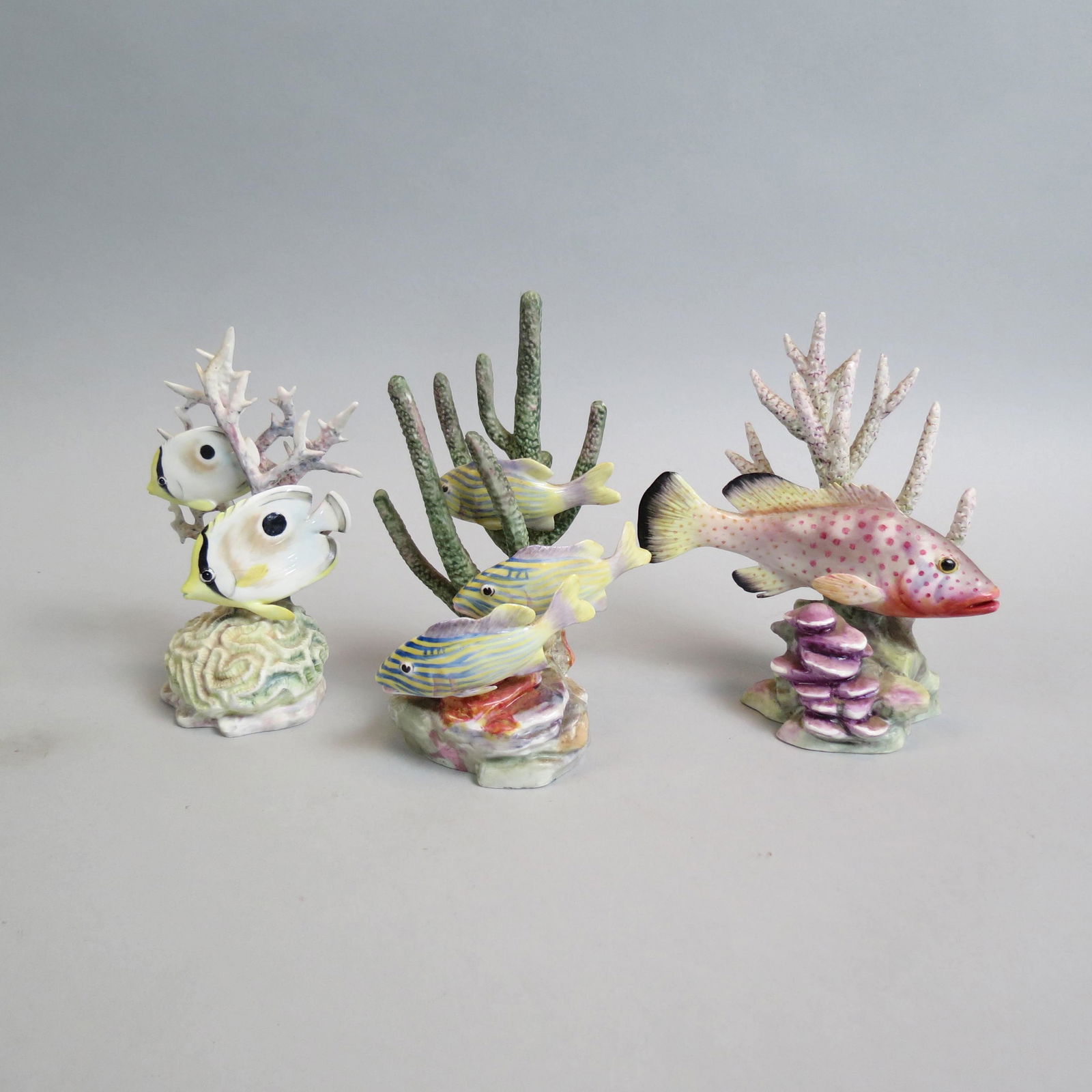 3 Royal Worcester Porcelain Figurines Fish & Coral (1 of 7)