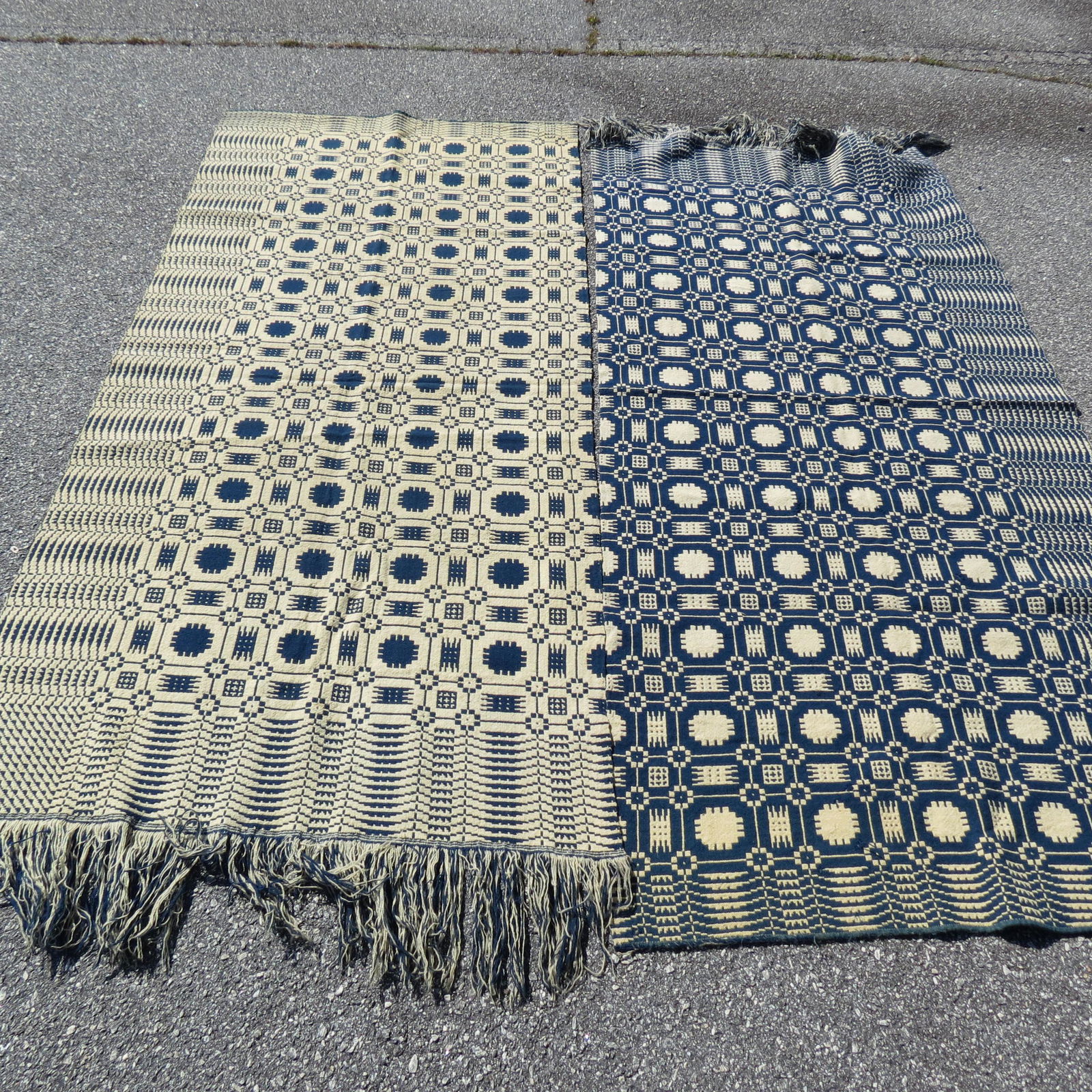 Pair of Homespun Style Coverlets, (1 of 5)