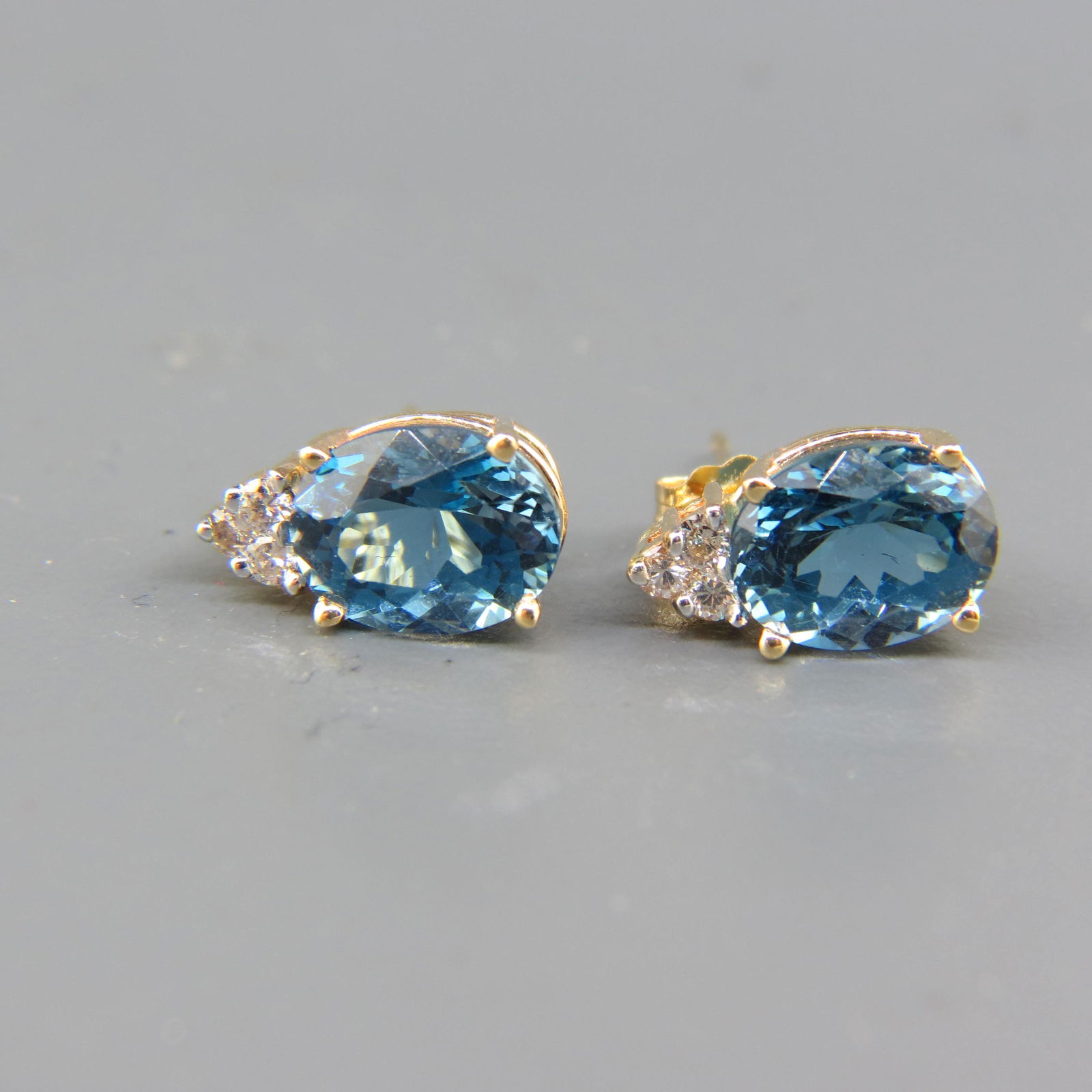London Blue Topaz & Diamond Earrings, (1 of 6)