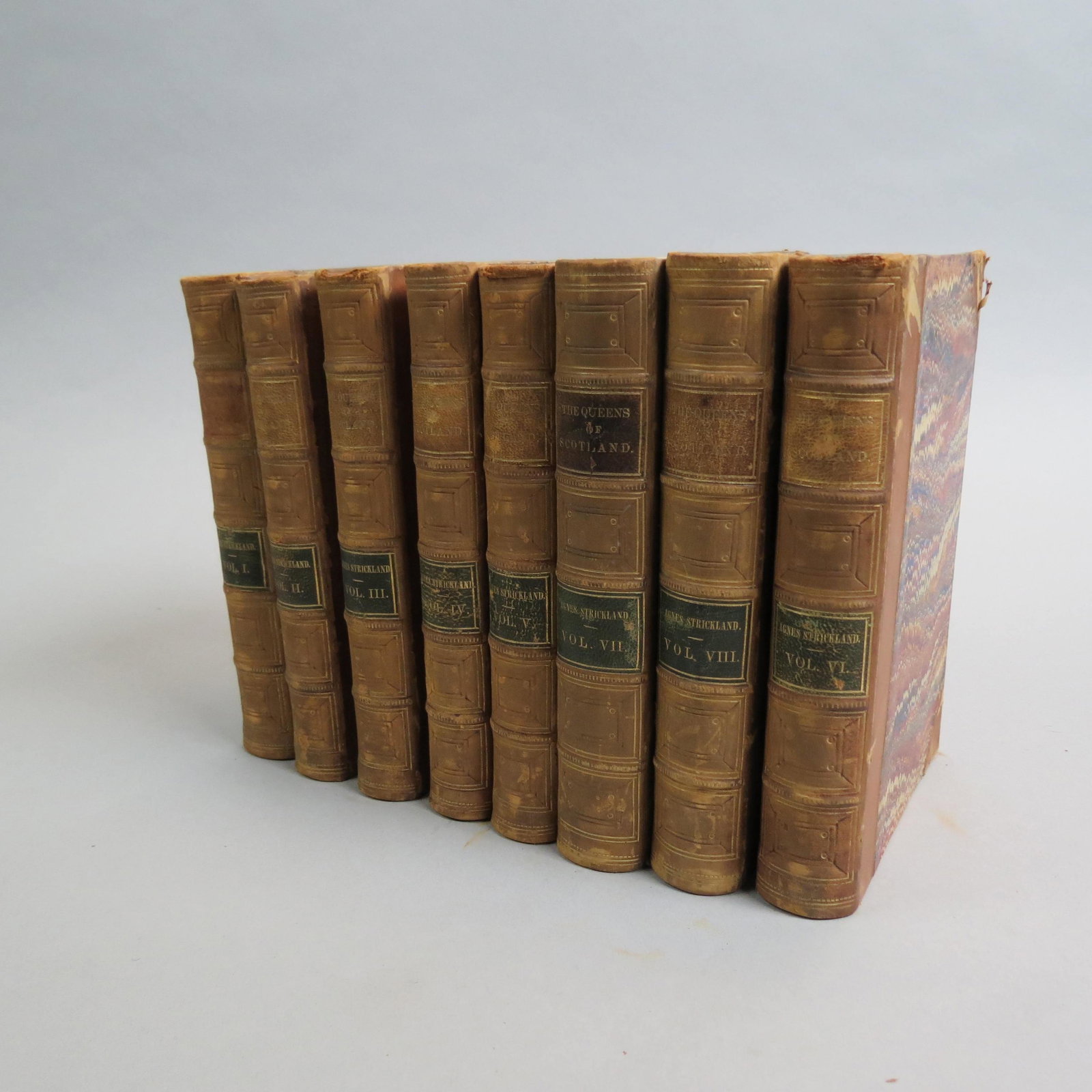 8 Volume Books "Queens of Scotland" 1855.: 8 Volume Books "Queens of Scotland" 1855.
