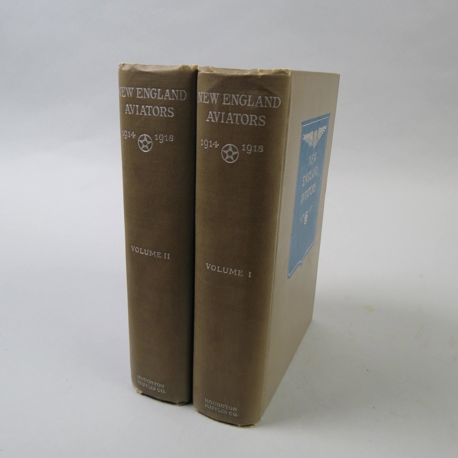 2 Volumes "New England Aviators 1914-1918,: thier portraits and their records", by Riverside Press, Cambridge, 1920, first edition, 1000 printed.