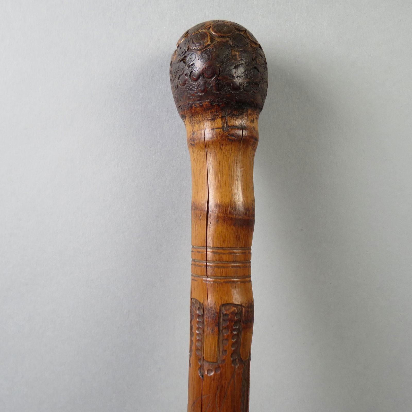 Antique Japanese Carved Bamboo Walking Stick, (1 of 7)
