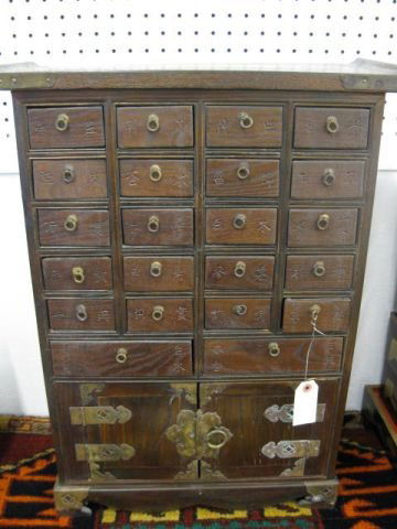 548 Chinese Antique Spice Cabinet 22 Drawers Over Dou