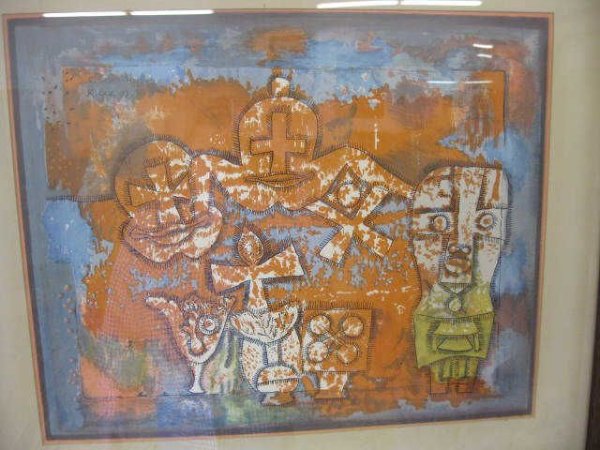 Paul Klee, "Chinese Porcelain" 1923, lithograph : in colors, important artist born 1879, died 1940, very strong auction records, famous German Expressionist, this one an older original. Paul Klee (German pronunciation: [kleː]; 18 December 1879 �