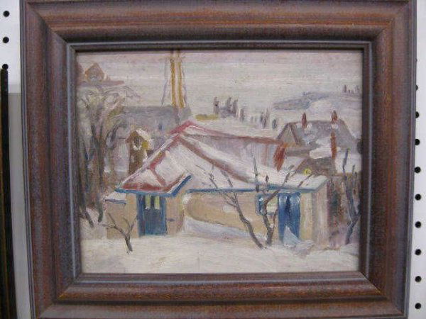 Oscar Anderson Oil on Board, impressionistic: winter scene, 8" x 10", signed in reverse, well listed artist. North Shore Master: Paintings and Oil Sketches of Oscar Anderson 06-Apr-2009 Paintings, studies and sketches by the American painter Osca