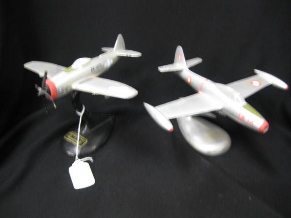 2 Metal Figurines of Airplanes, from estate : of pilot Lt. Col. Theodore Weisse, Jr.
