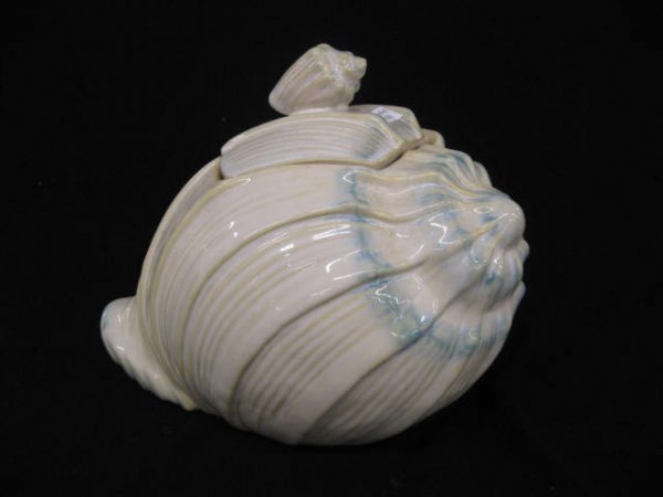 Art Pottery Figural Seashell Cookie Jar, 8 1/2".