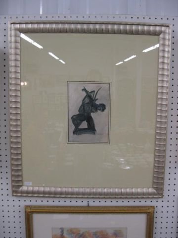 Ralph L. Temple, Watercolor & Gouache "Atlas" nude: male, image area 7" x 9", double matted & framed. Webster Art Gallery - Alberta Artist - Ralph Temple Biography of Canadian Artist Ralph TempleWebster Art Gallery - Alberta Artist - Ralph Temple ... R