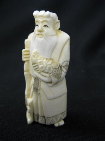 Carved Ivory Figurine of a Scholar,  - 2