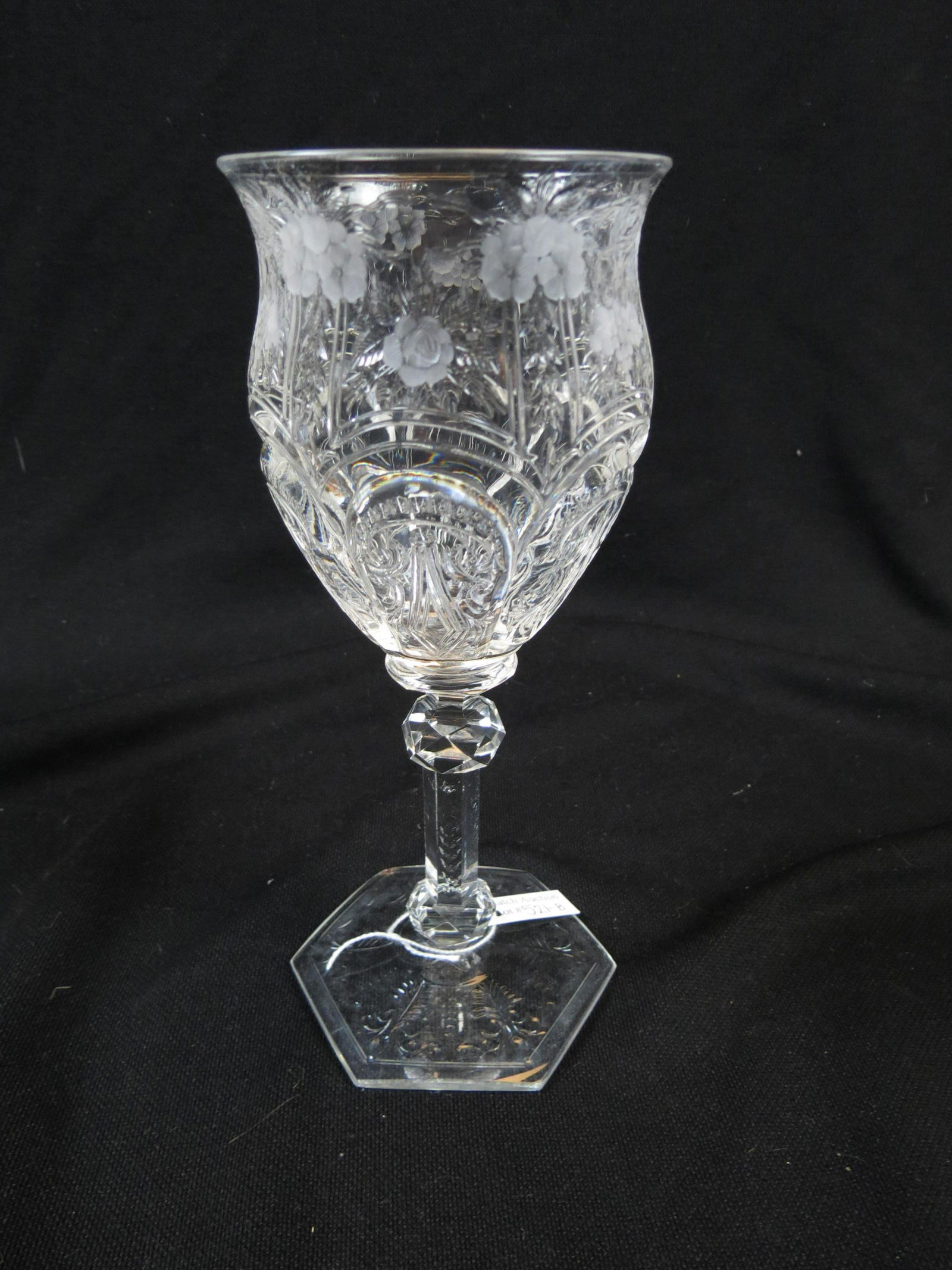 Hawkes Rock Crystal Cut Glass Goblet (1 of 7)