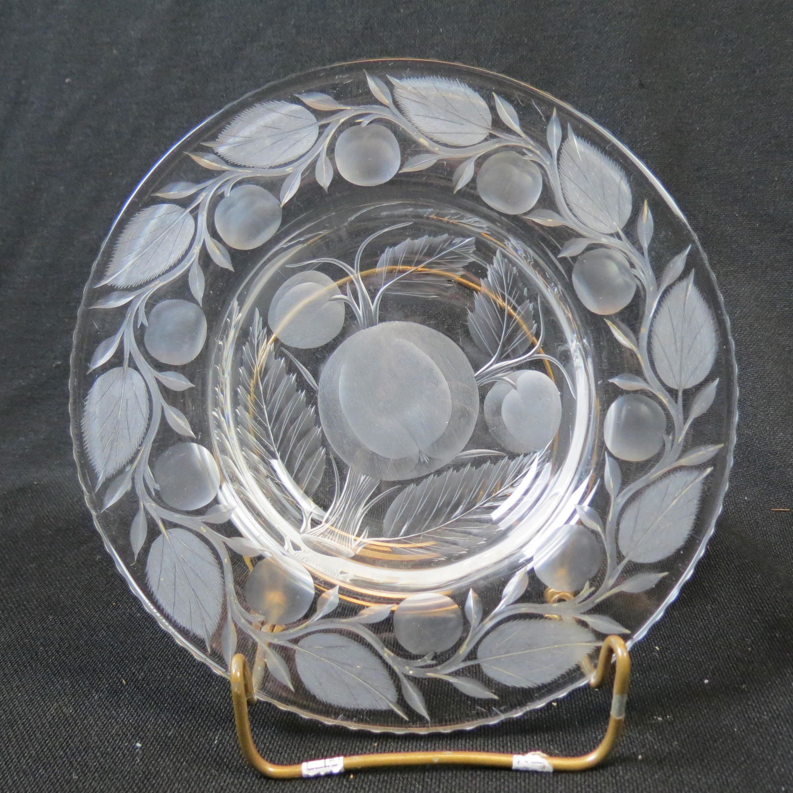 Pairpoint Cut & Engraved Glass Low Bowl (1 of 4)