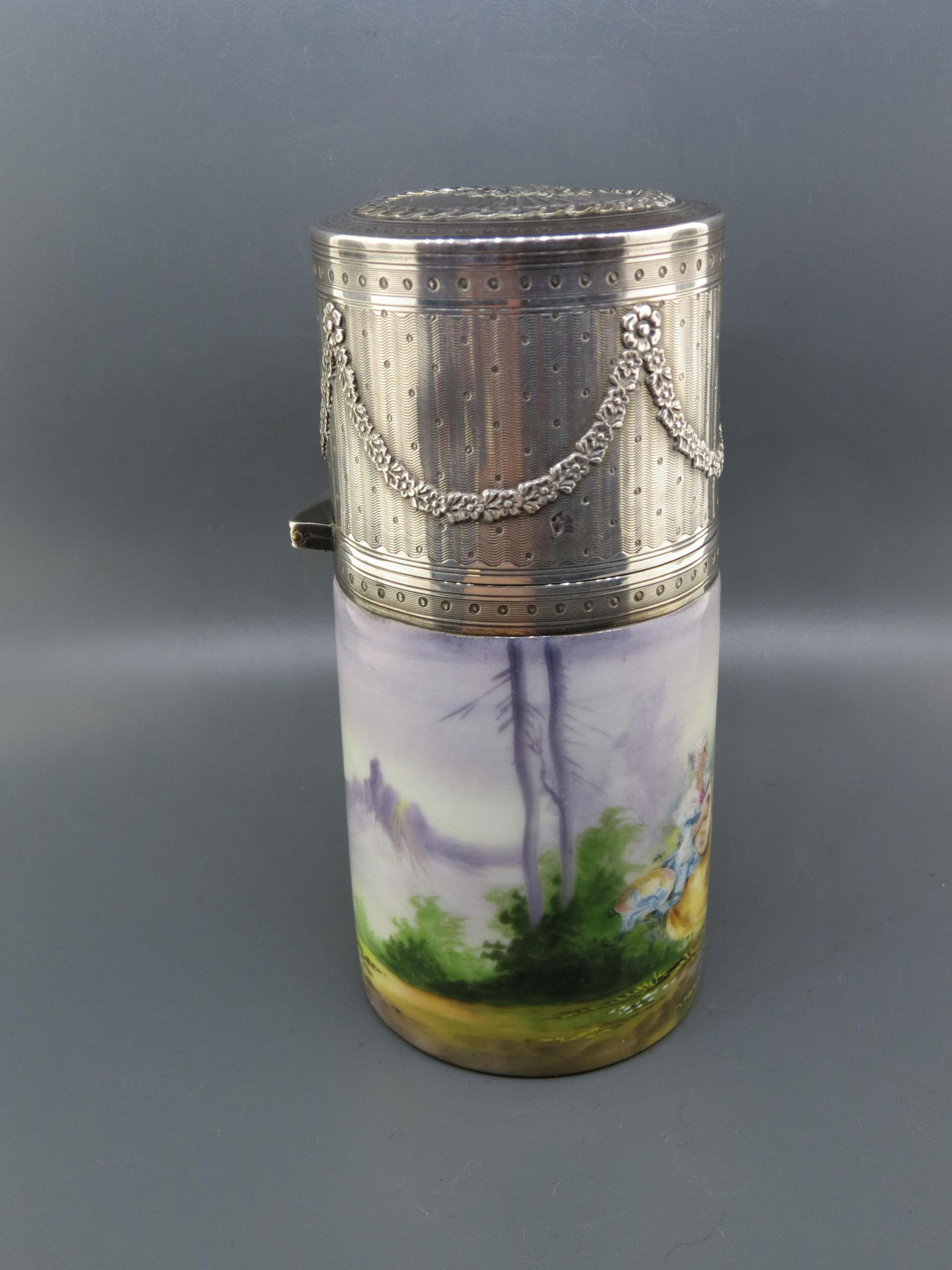 French Sterling & Porcelain Jar (1 of 8)