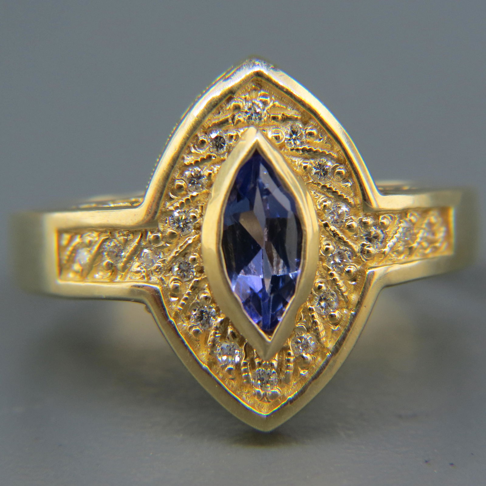 Tanzanite & Diamond 14K Gold Ring (1 of 6)