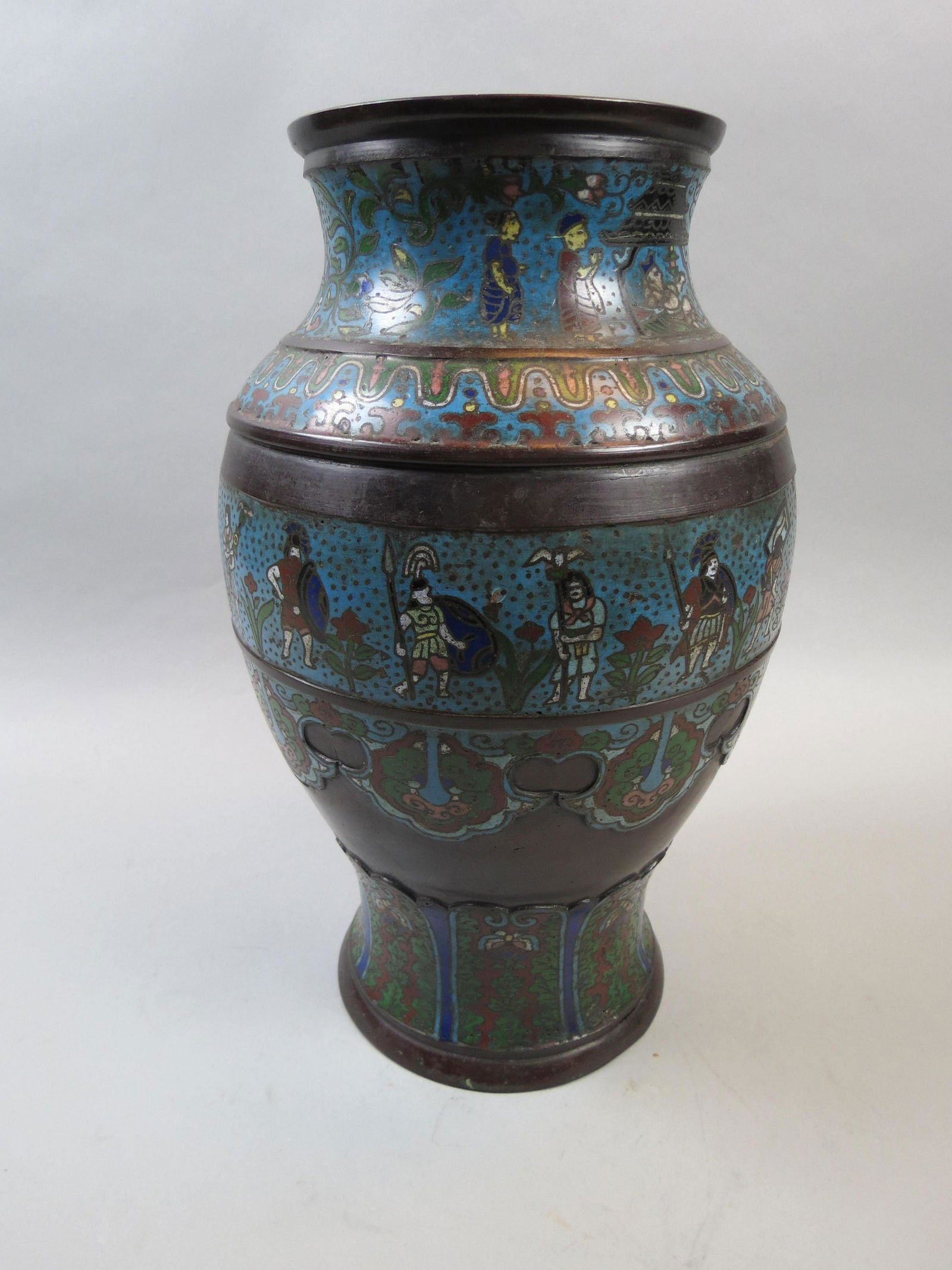 Japanese Cloisonne Champleve Bronze Vase (1 of 6)