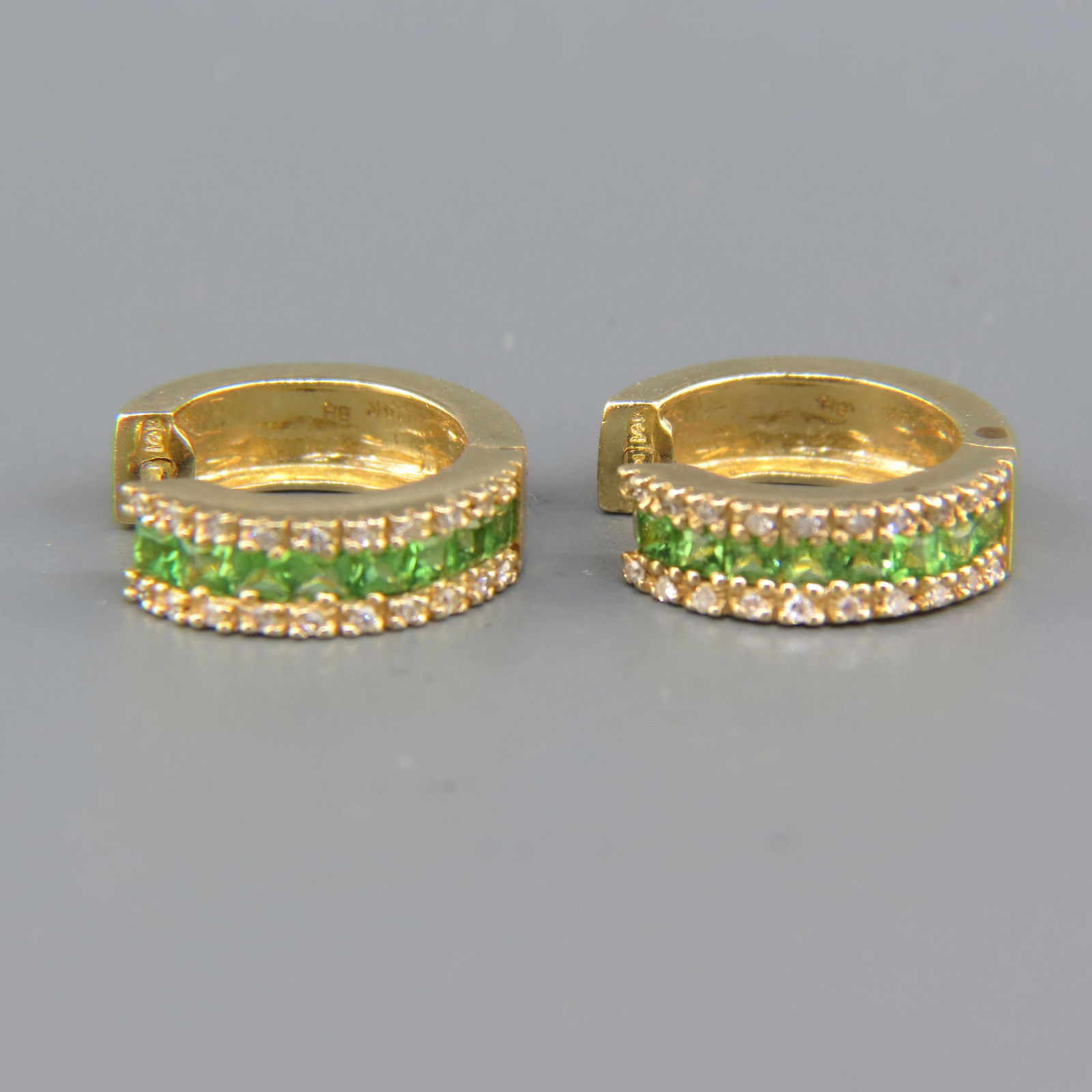 Green Tsavorite Garnet & Diamond Earrings (1 of 7)
