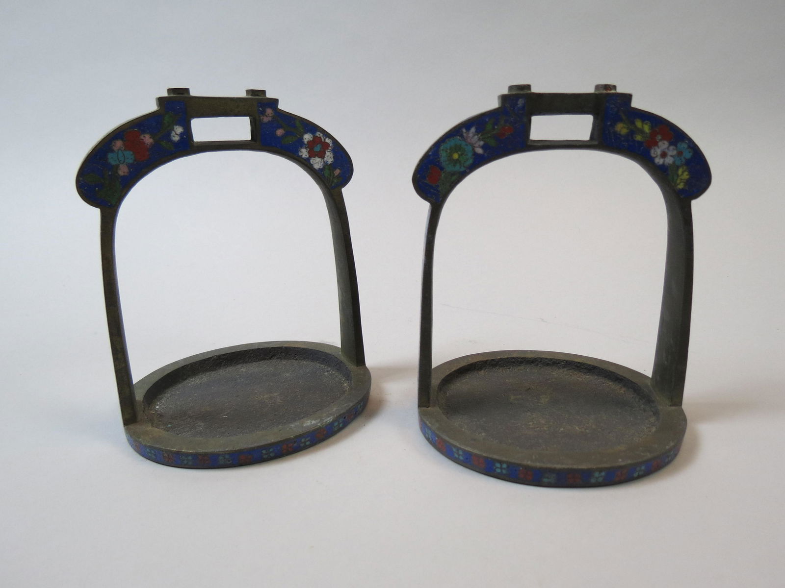 Pair of Chinese Cloisonne Stirrups (1 of 6)