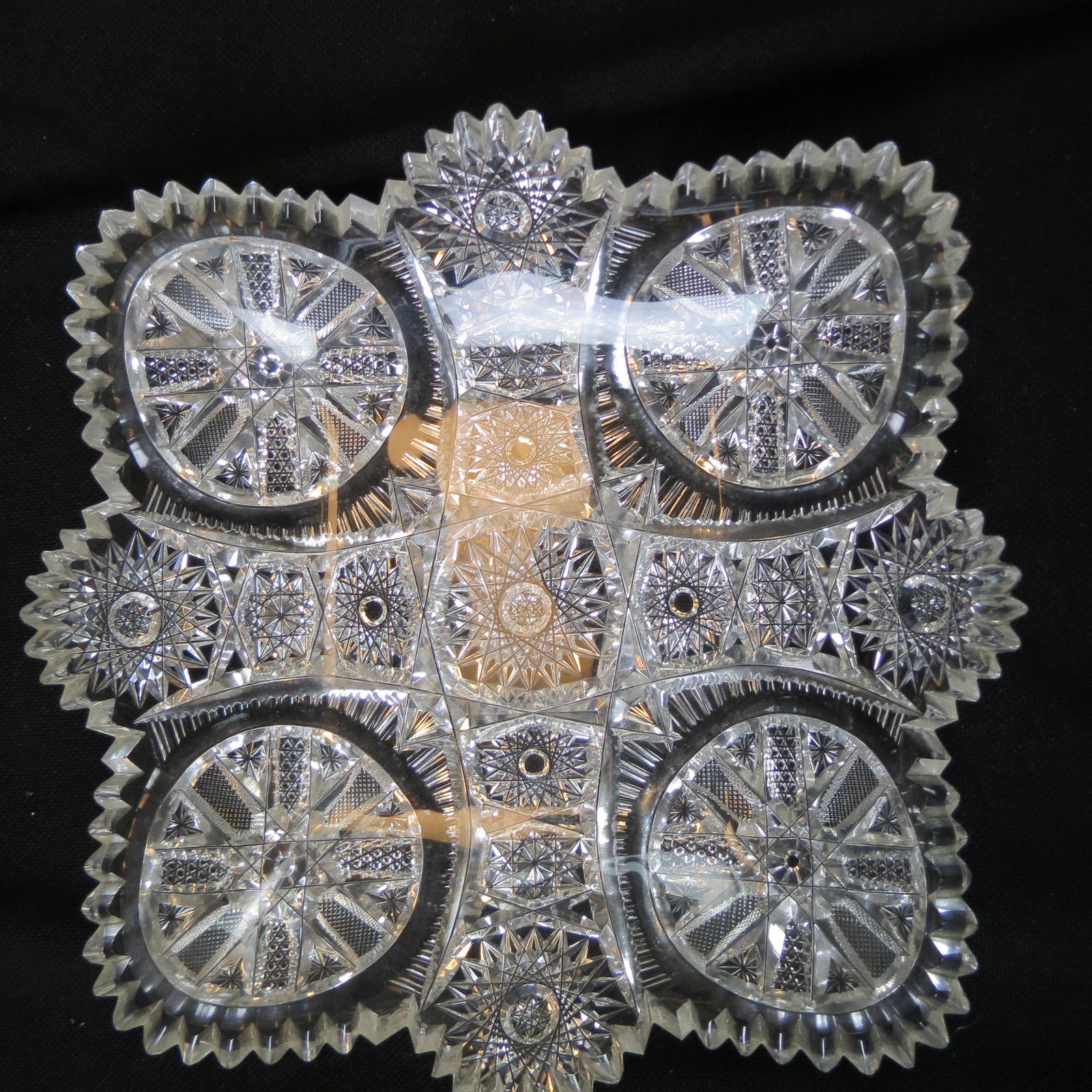 Laurel Cut Glass Square Dish "Glencoe" Pattern (1 of 6)