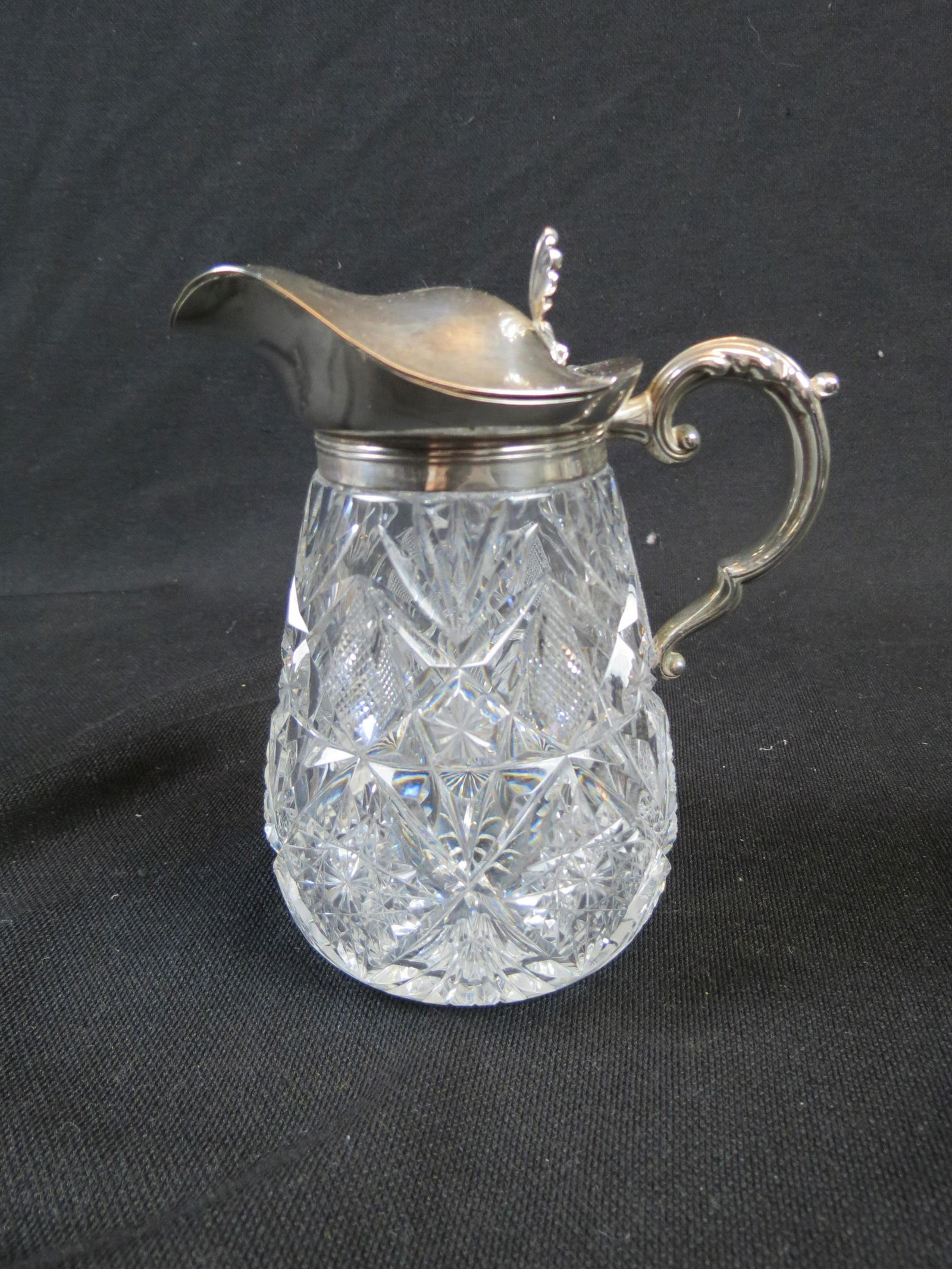 Cut Glass & Sterling Syrup Pitcher (1 of 5)