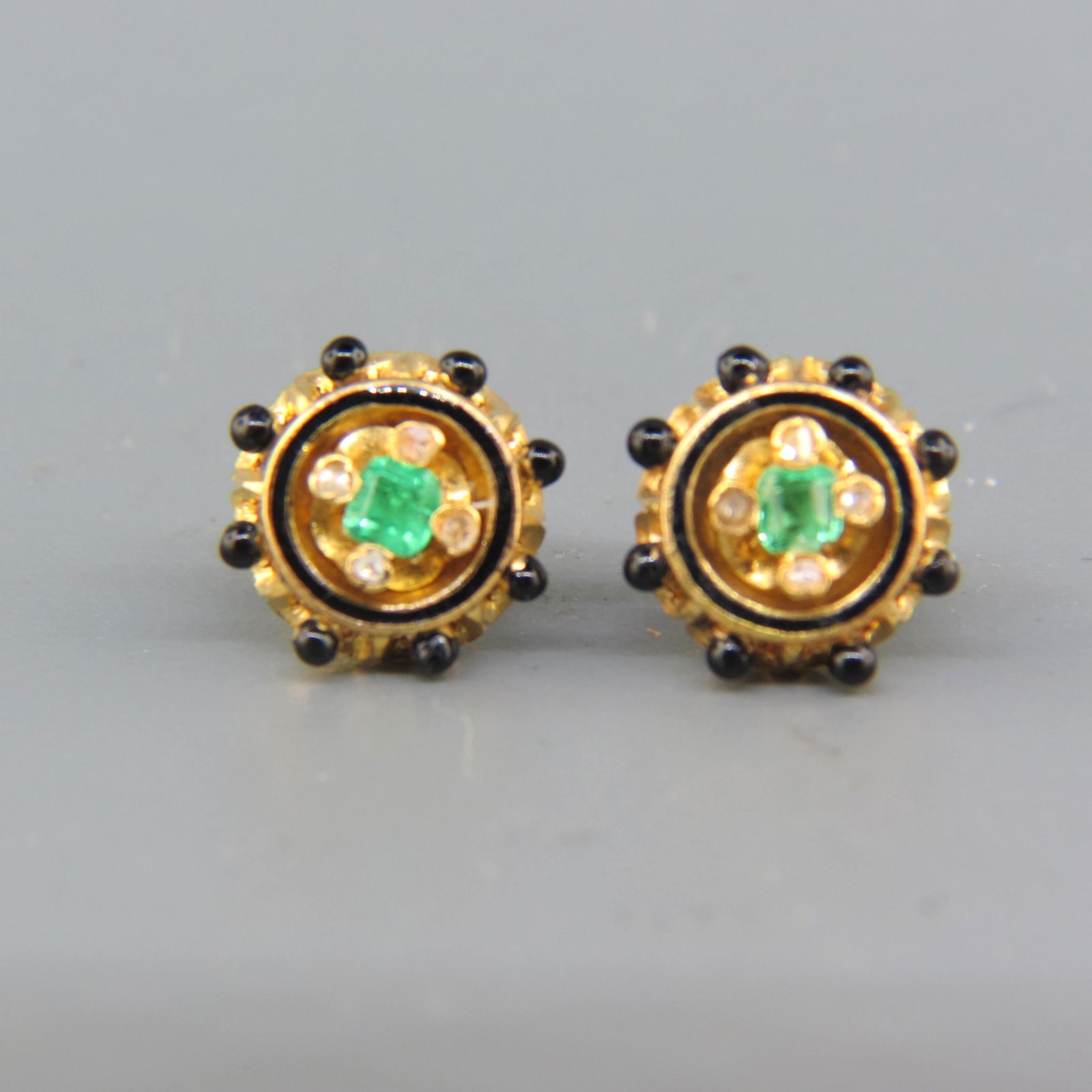 Emerald & Diamond 18K Gold Earrings (1 of 6)