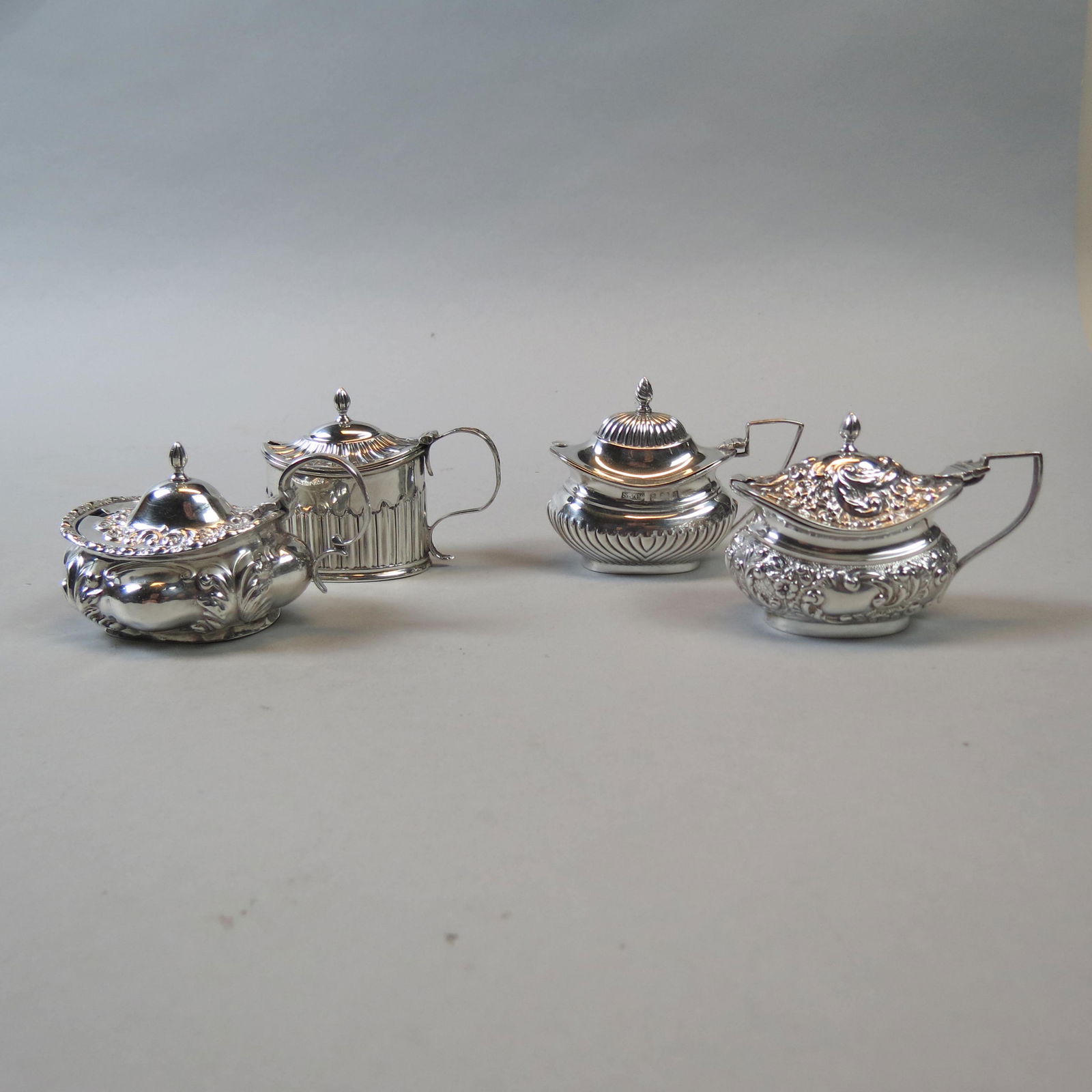 4 English Sterling Mustard Pots (1 of 8)