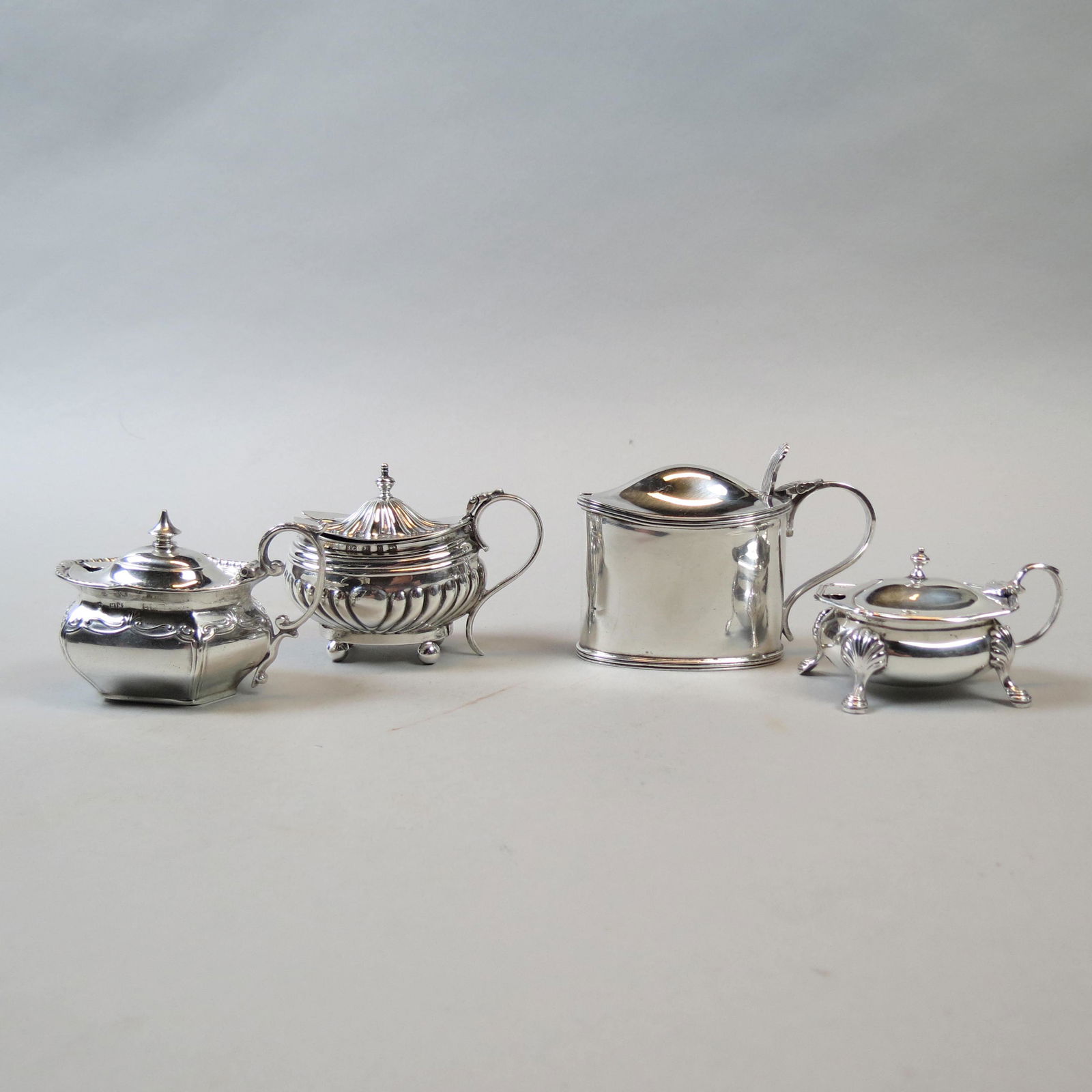 4 English Sterling Mustard Pots (1 of 8)