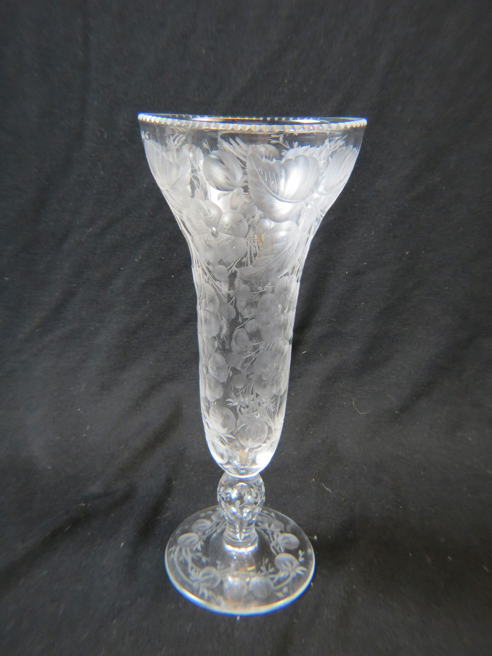 Libbey Engraved Glass Vase (1 of 9)