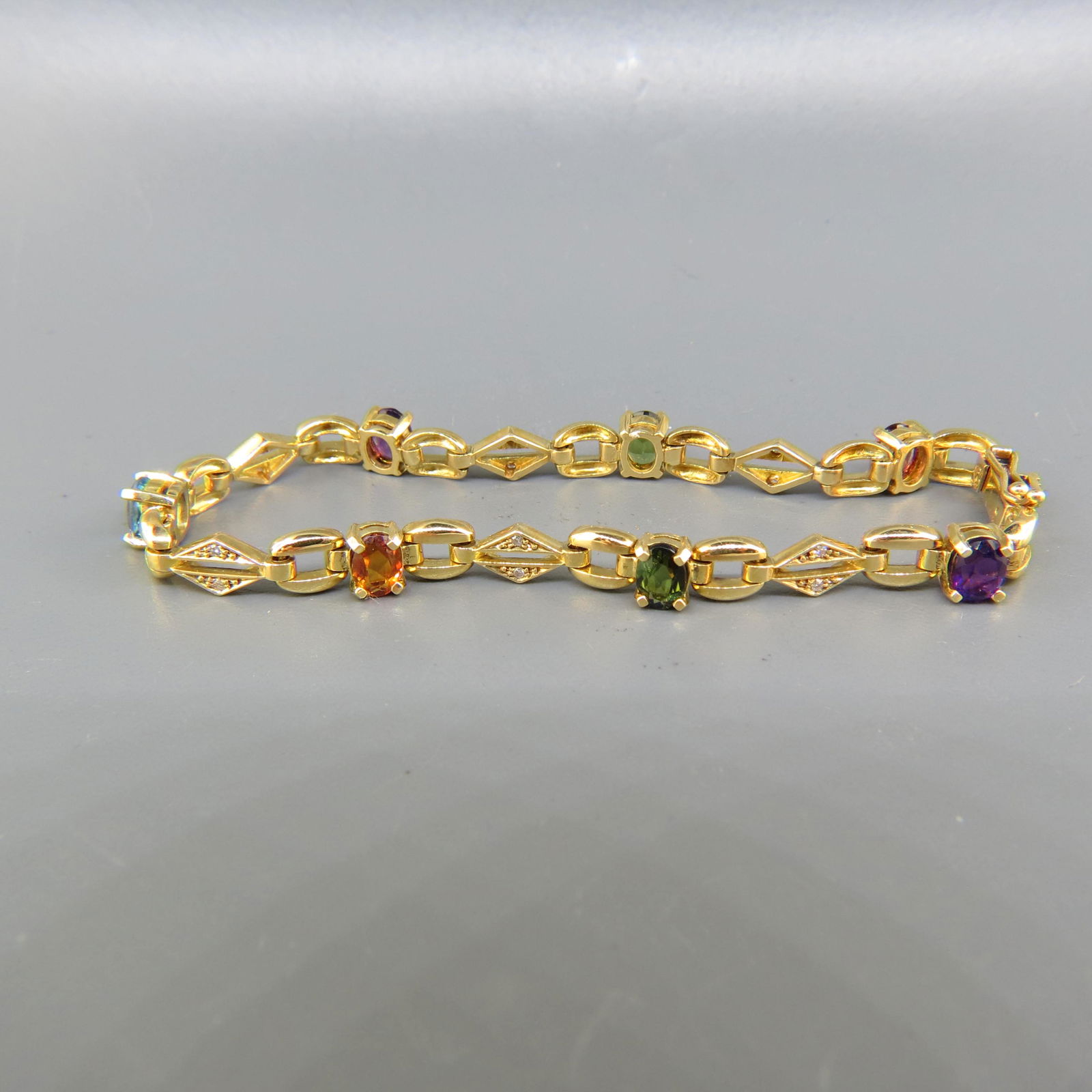 Diamond & Gemstone 18K Gold Bracelet (1 of 5)