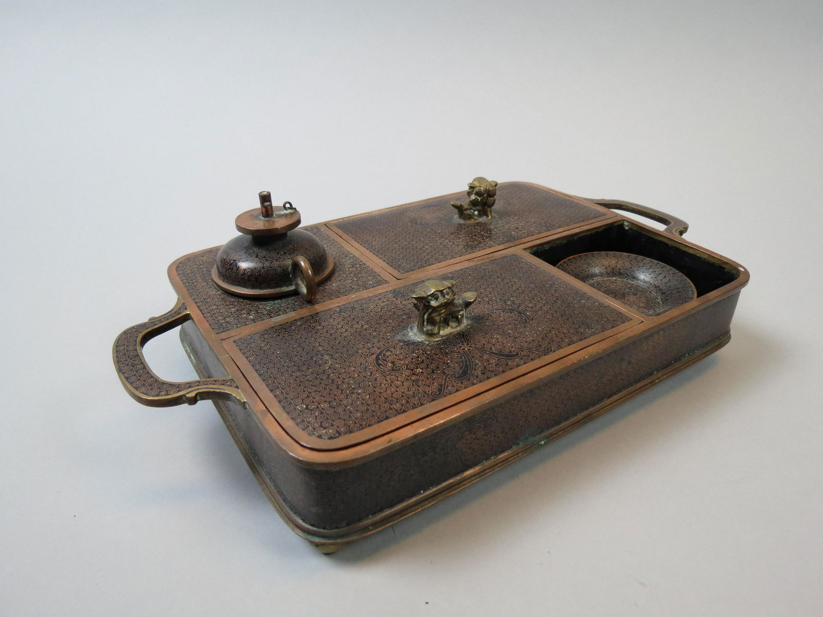 Chinese Cloisonne Smoking Set