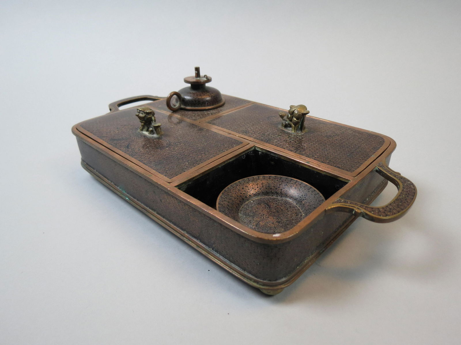 Chinese Cloisonne Smoking Set - 2