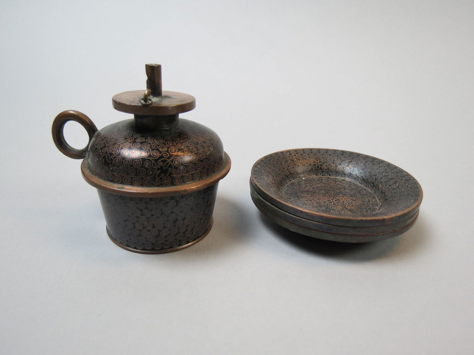 Chinese Cloisonne Smoking Set