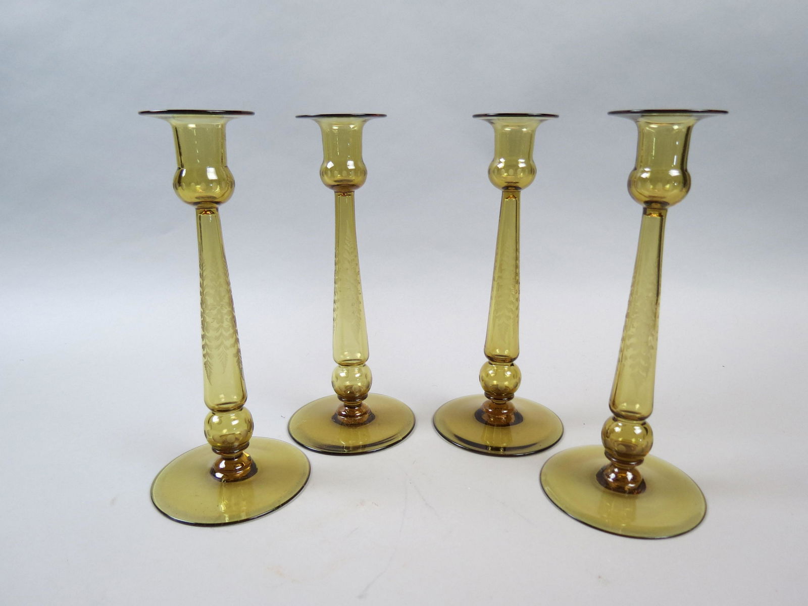 4 Steuben Art Glass Candlesticks (1 of 8)
