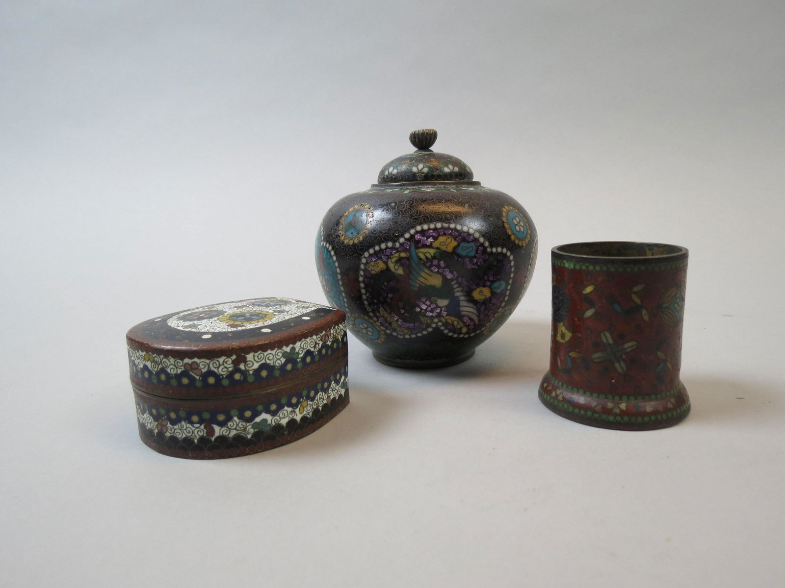 3 pcs. Meiji Period Japanese Cloisonne (1 of 7)