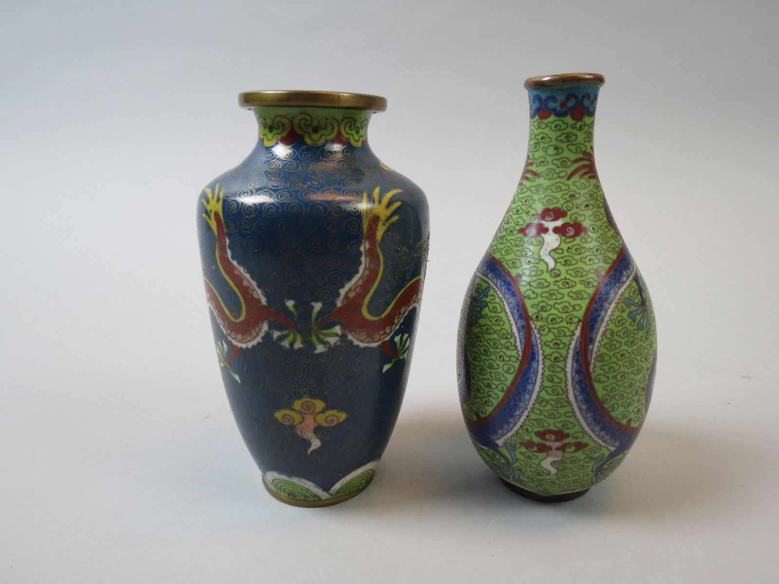 2 Chinese Cloisonne Vases with Dragons (1 of 6)