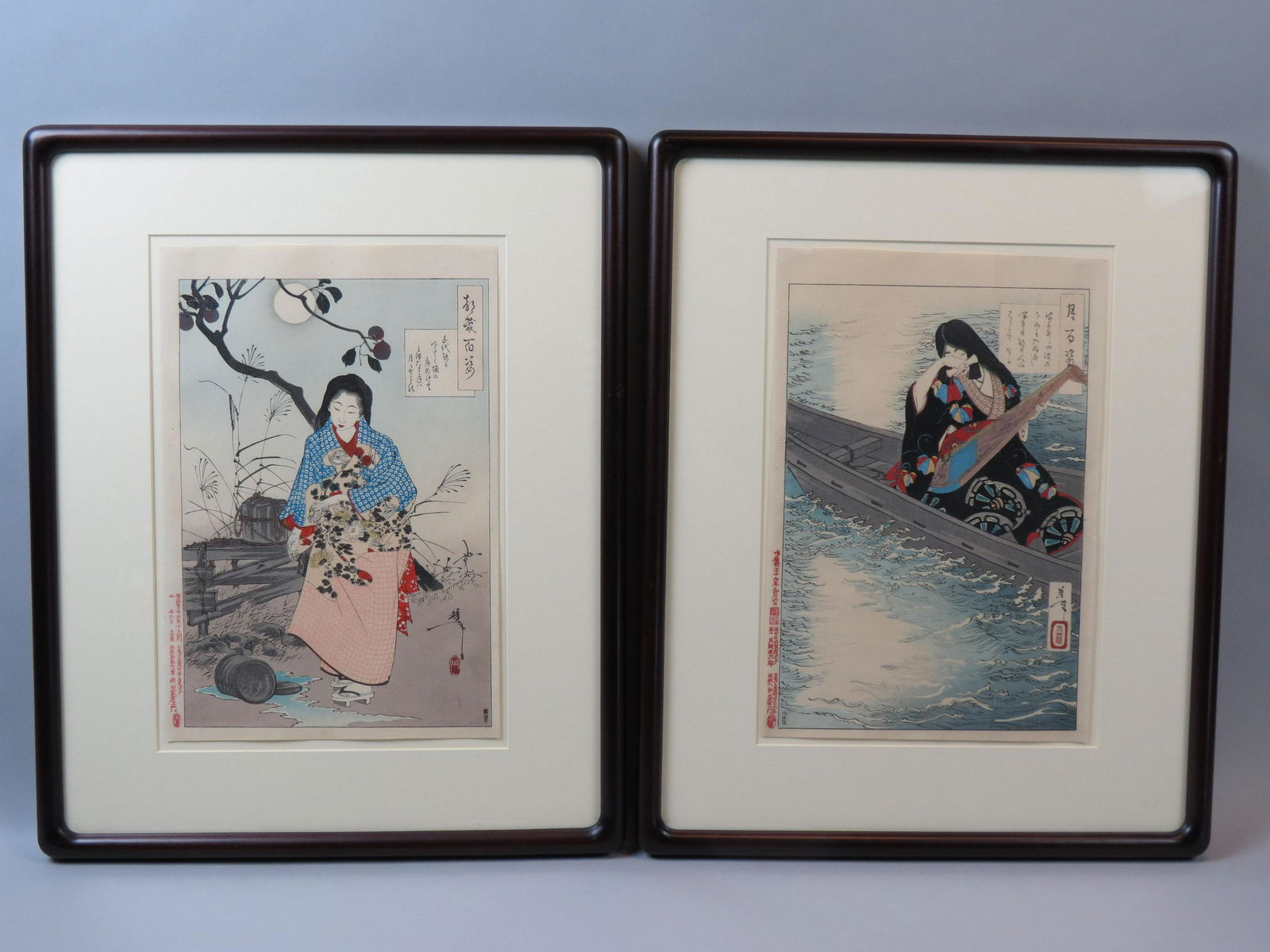 2 Japanese Woodblocks by Yoshitoshi Taiso (1 of 8)