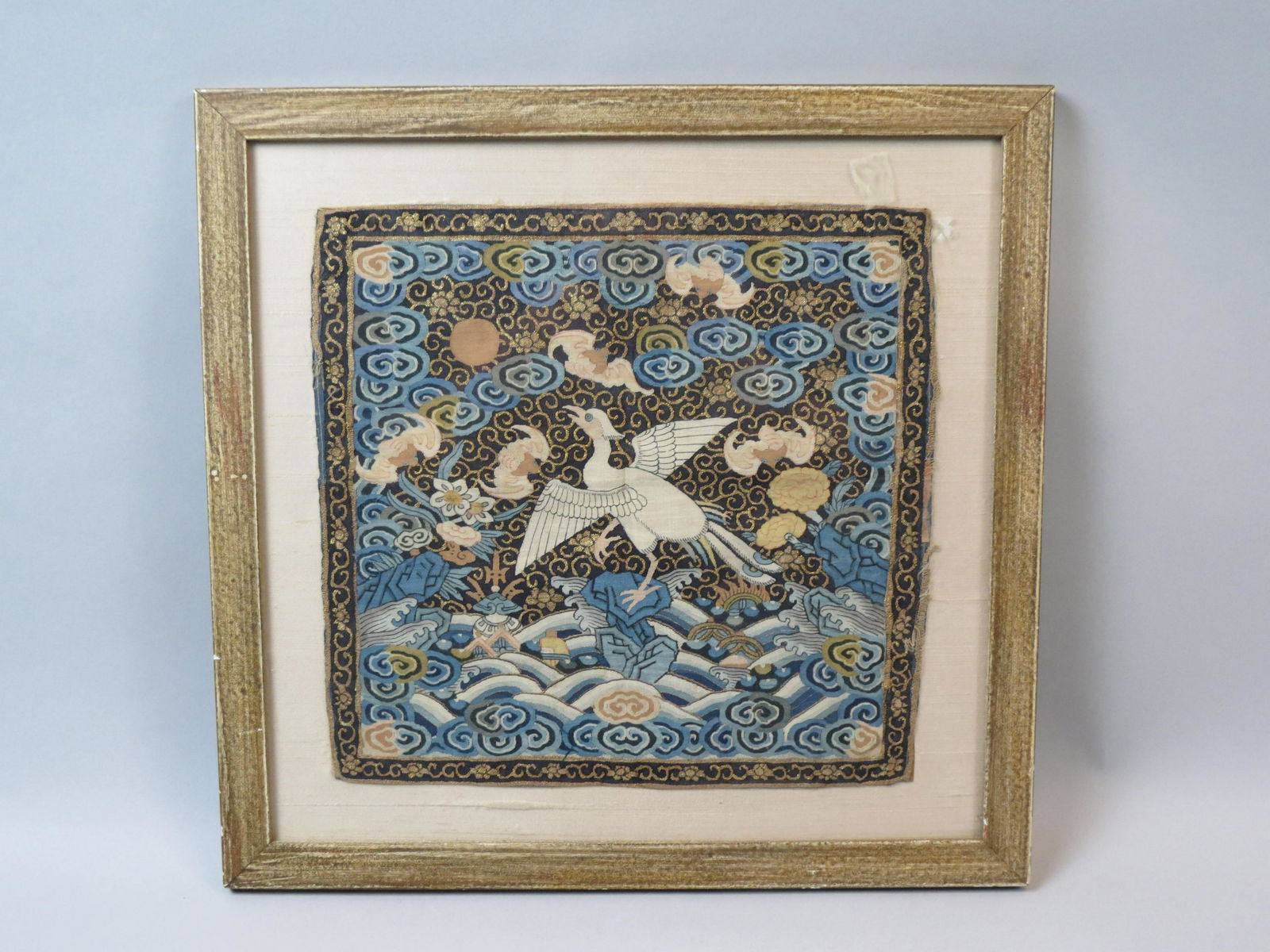 Chinese Embroidered Silk Rank Badge with Bats, Bird (1 of 4)