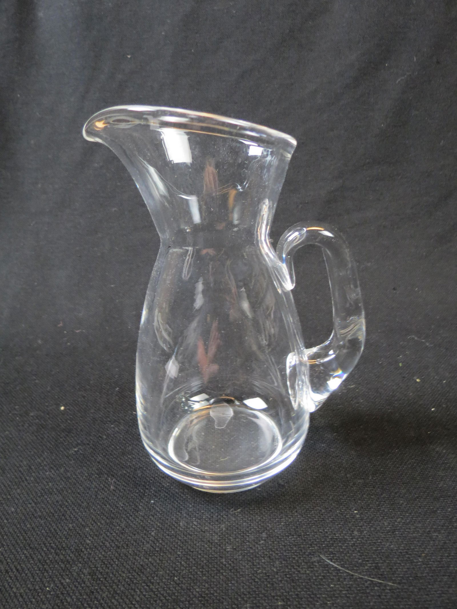 Steuben Crystal Pticher: 6", Signed.