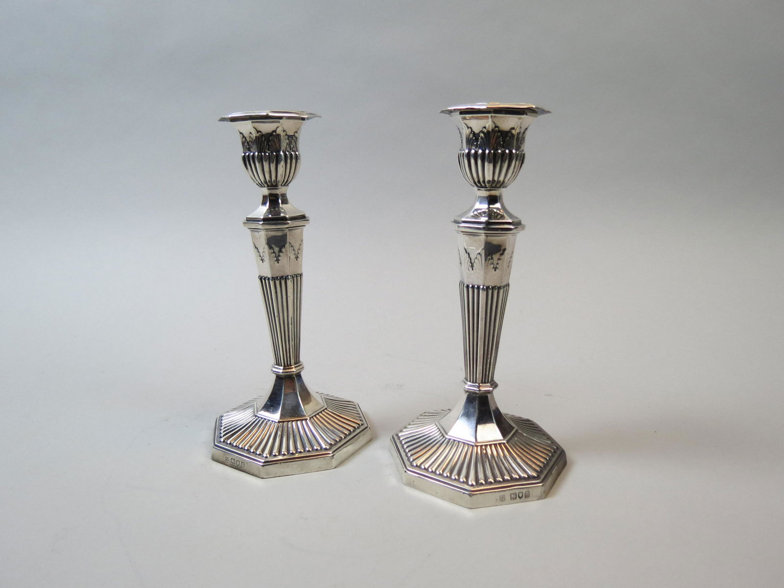 Pair of English Sterling Silver Candlesticks (1 of 7)