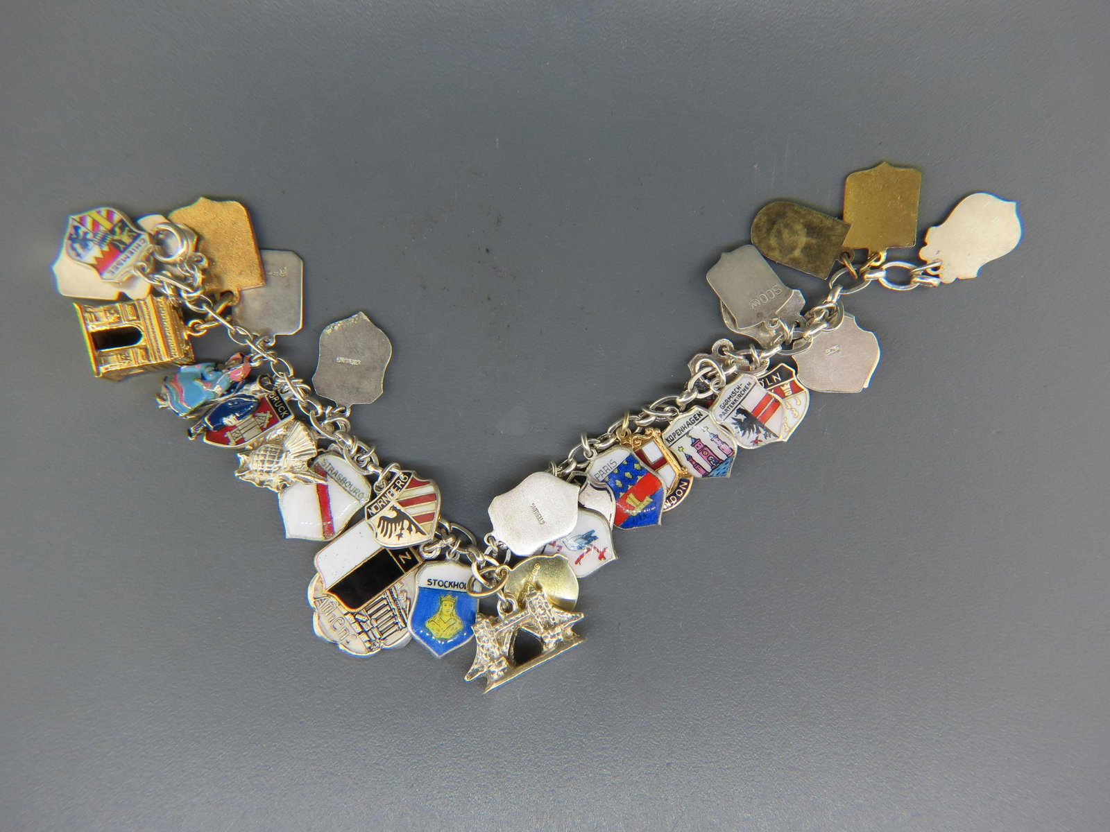 Sterling Silver Charms Bracelet with 35 Charms (1 of 6)