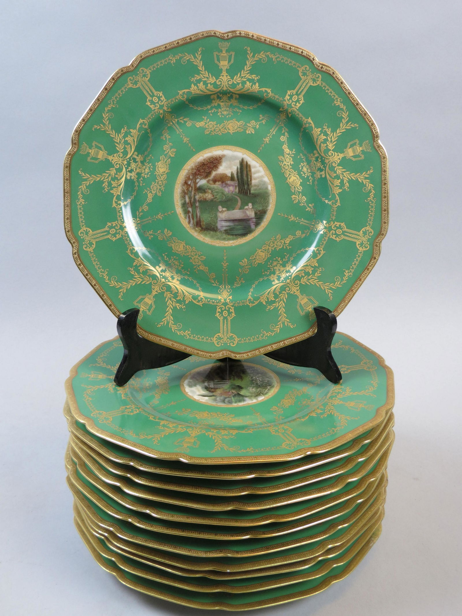 12 Black Knight Porcelain Service Plates (1 of 8)