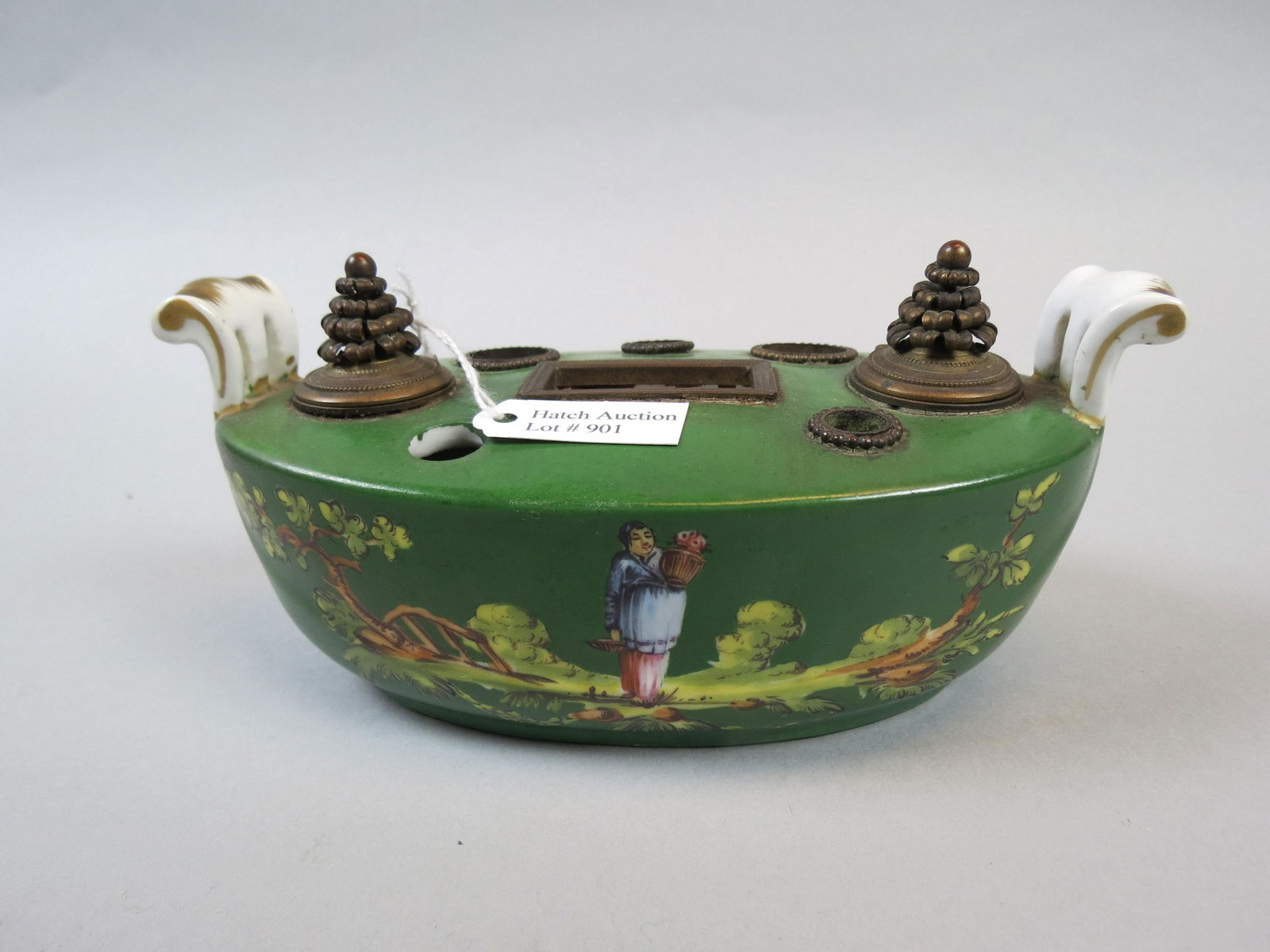 French Victorian Porcelain Inkwell (1 of 4)