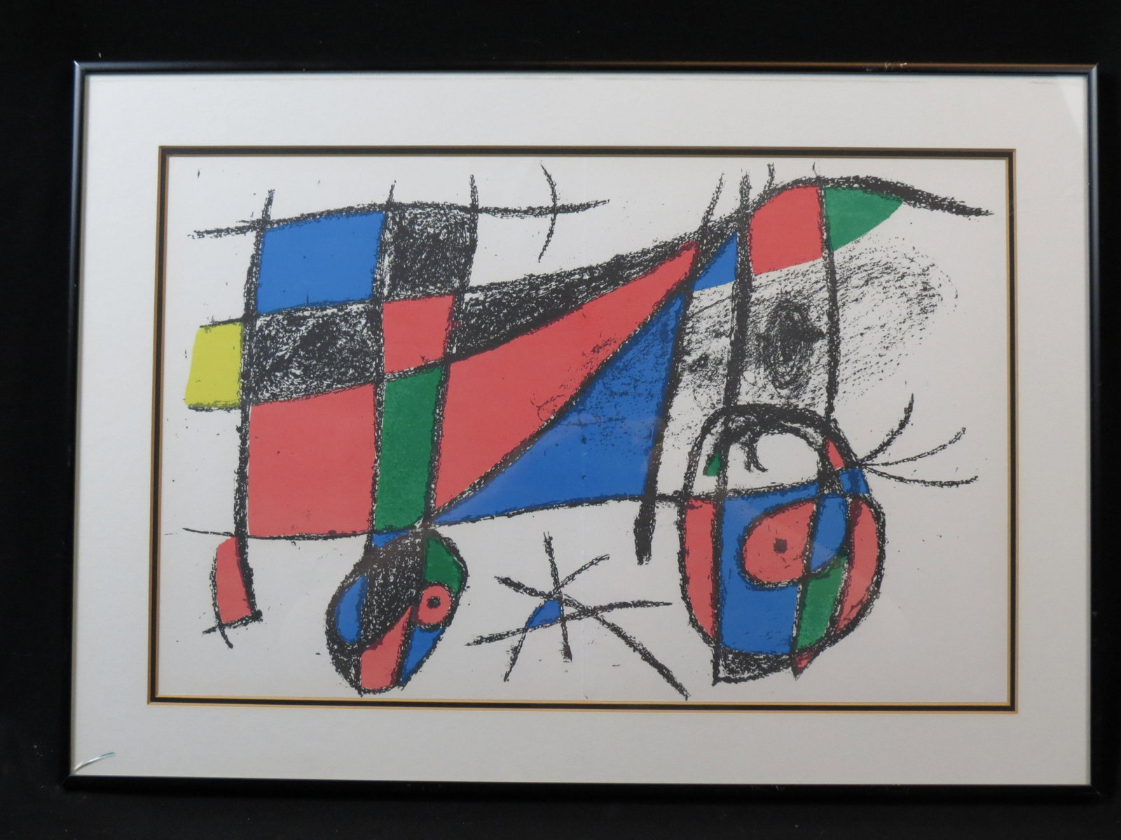Joan Miro, color lithograph: "For Miro Lithograhie (VI) Centerfold, Marson Graphics, Inc." #70-33-1, Image area approx. 13" X 20".