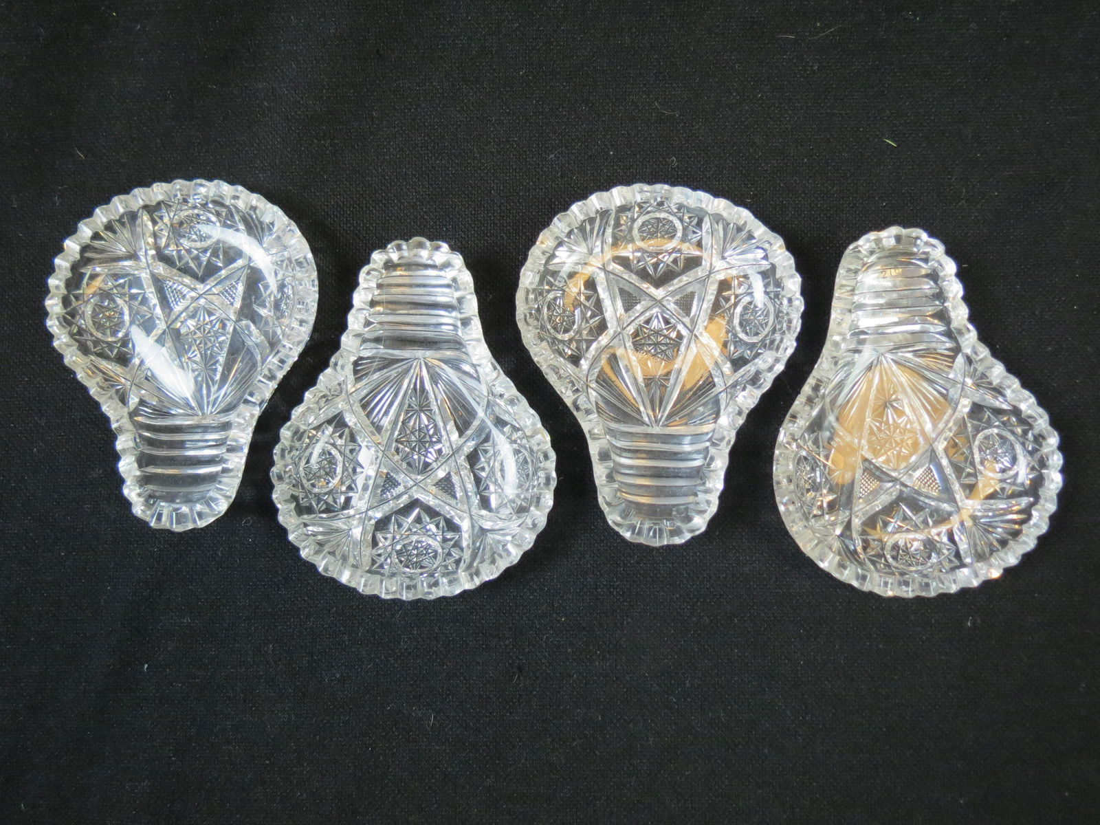 4 Brilliant Cut Glass Spoon Rests (1 of 4)
