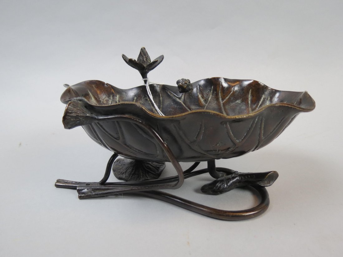 Japanese Bronze Figural Lily Planter, (1 of 8)