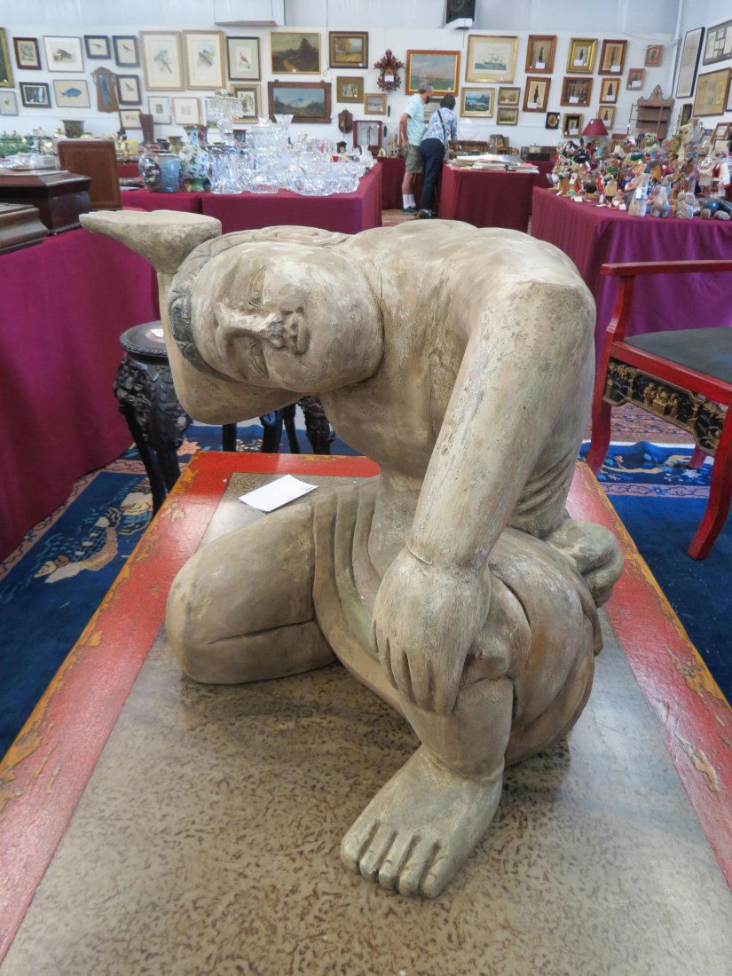 Asian Carved Buddha Figural Table Base, (1 of 4)