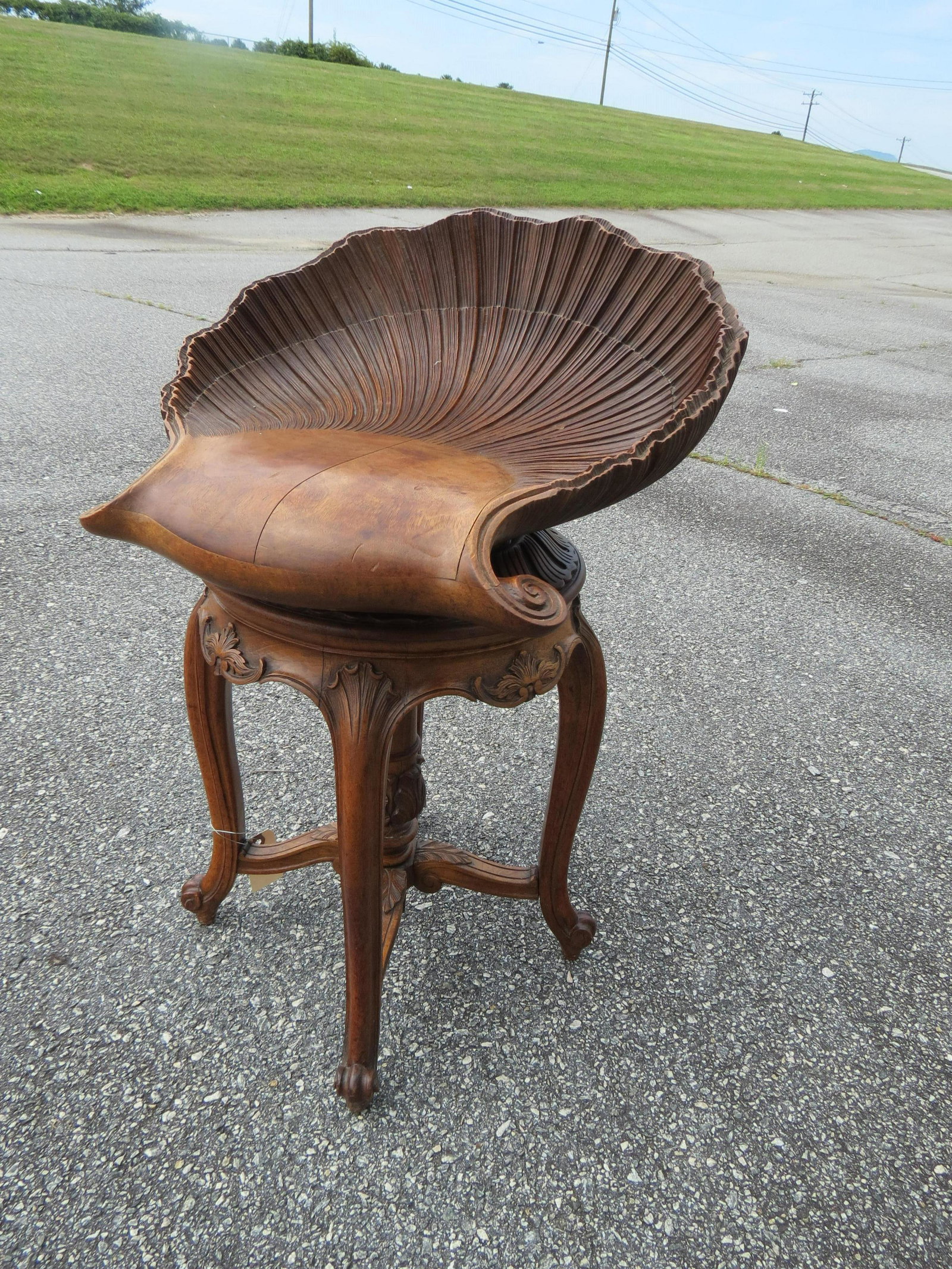 Italian Carved Grotto Seat of Fantasy Stool (1 of 6)