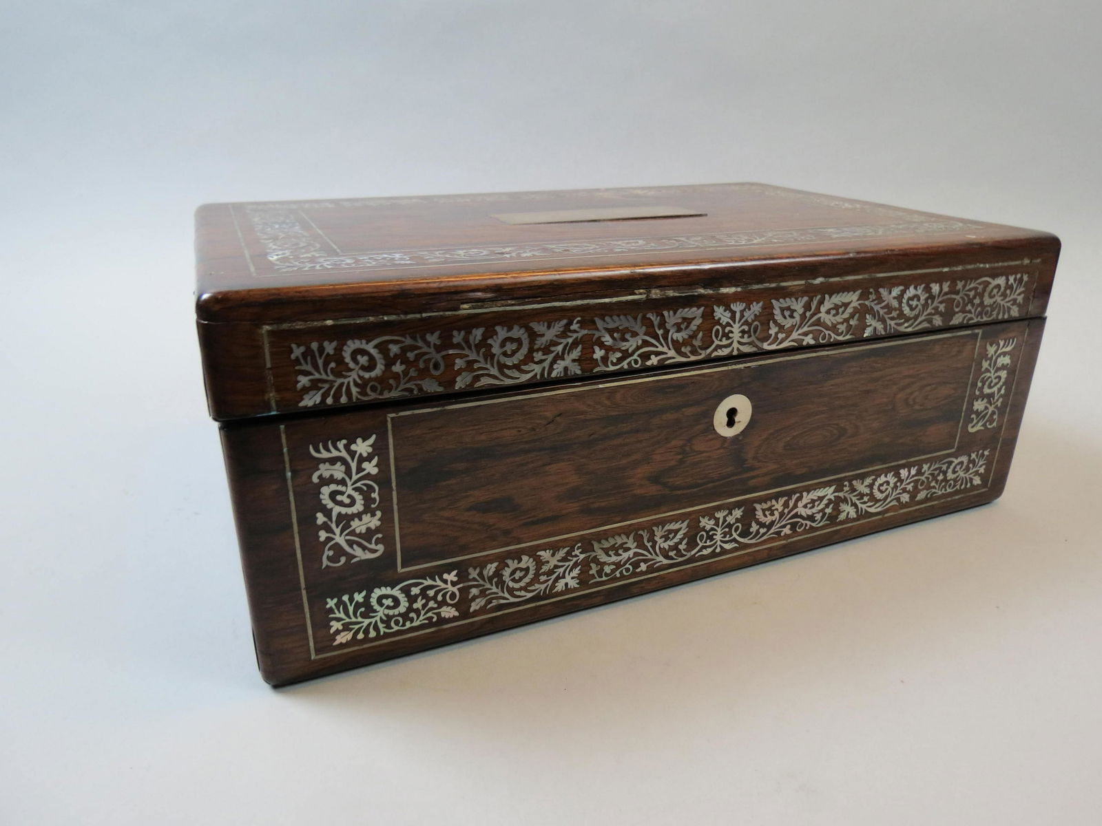 19th Century Rosewood Lap Desk with Inlay (1 of 8)
