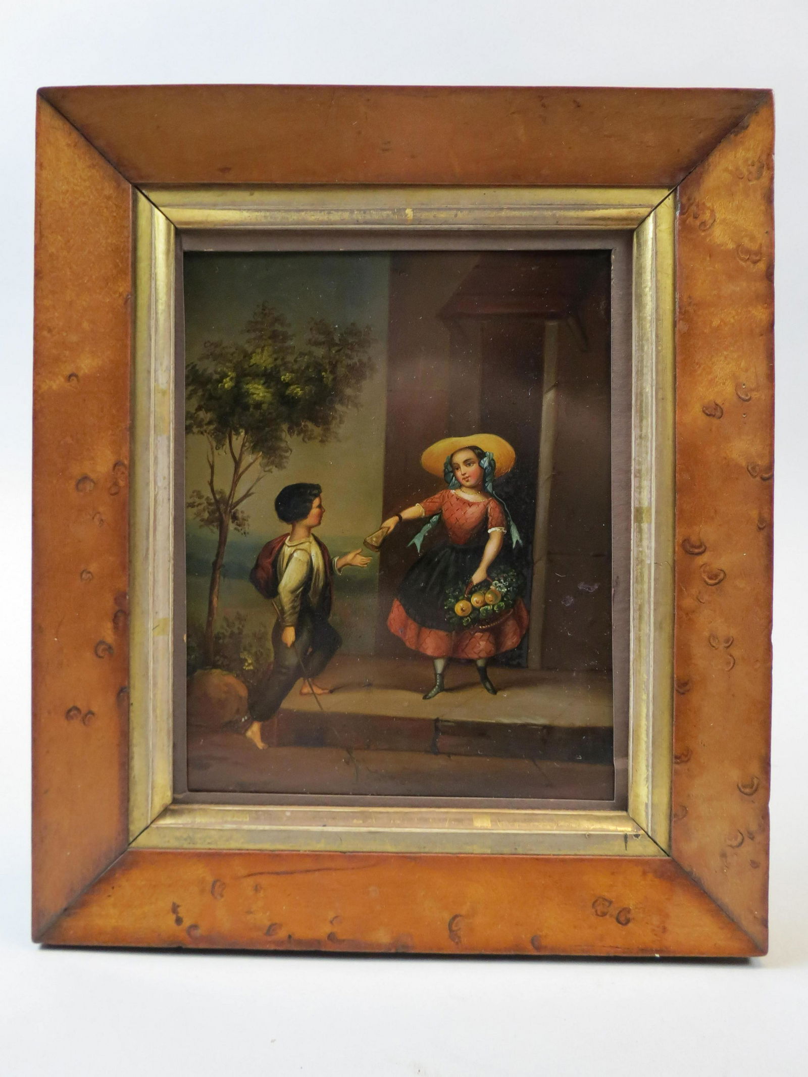 19th Century Oil of Young Boy & Girl (1 of 5)