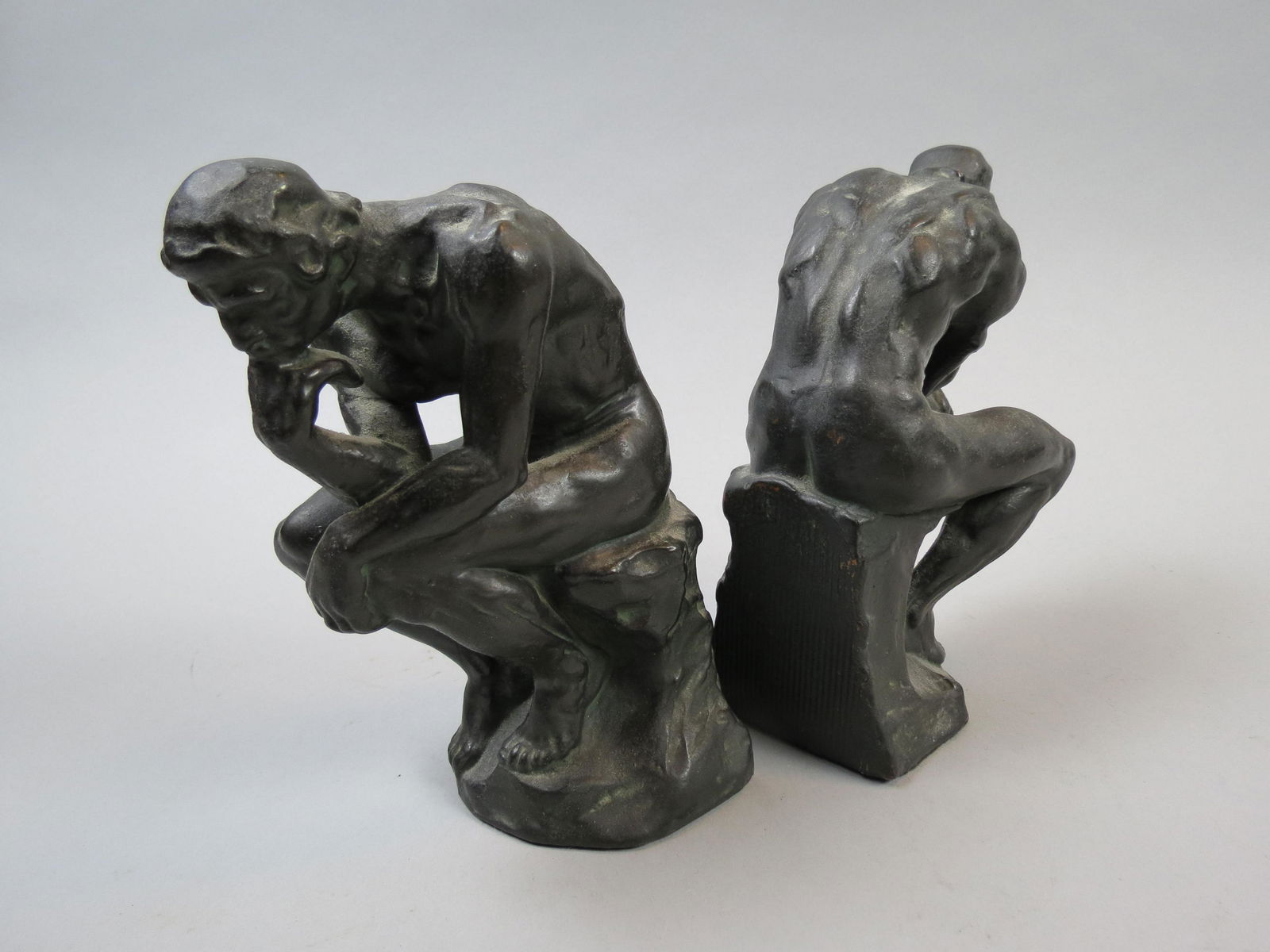 Pair of Pompeian Bronze Bookends "The Thinker" (1 of 5)